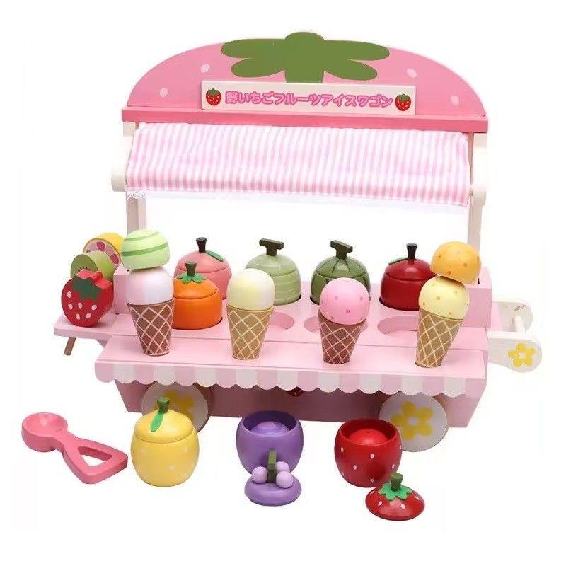Juego Madera Carrito Helados-4