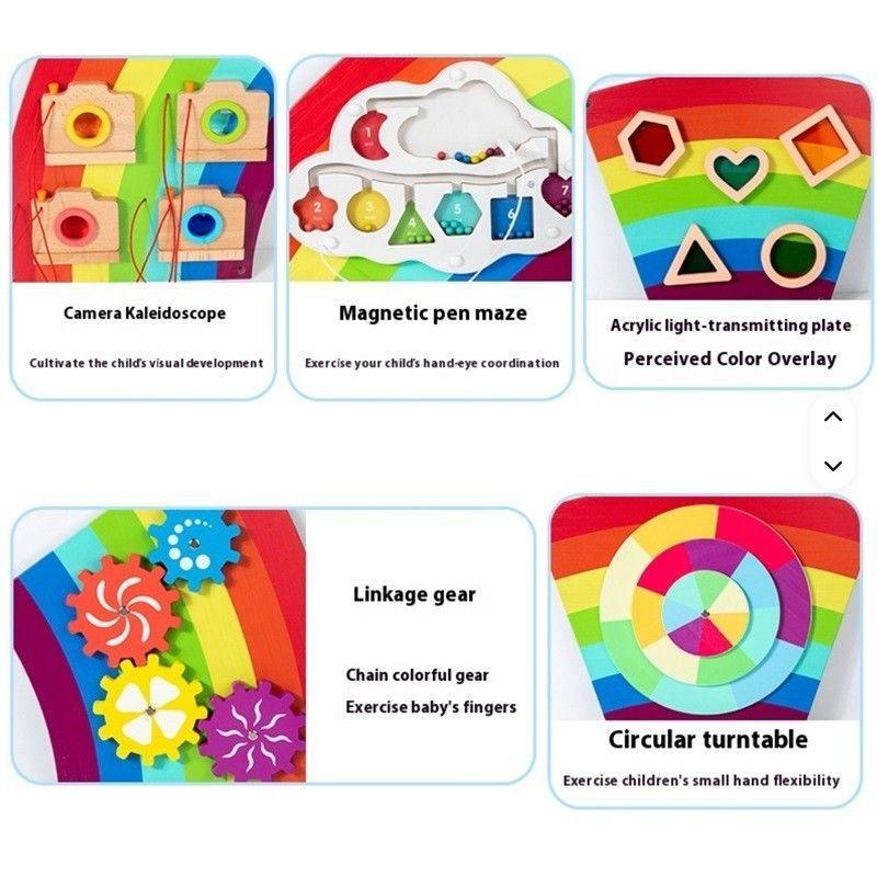 Juego Pared Madera Diseño Arcoiris 120cm-2