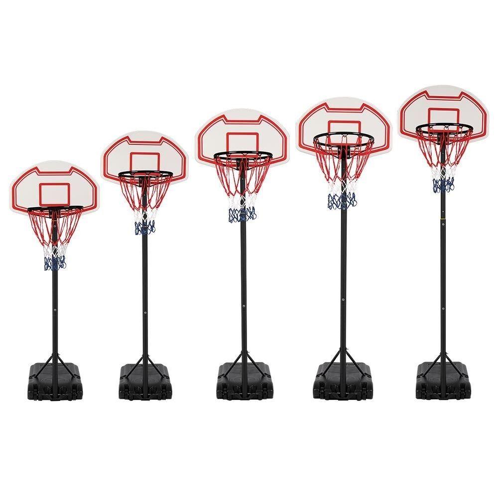 Aro Basketball Pedestal Altura Ajustable 45 cm Blanco-2