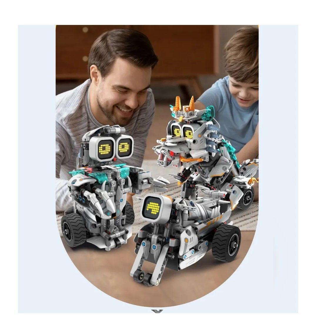 3 en 1 Dinobot Rex, Motobot y Robot Bloques Construcción Control Remoto Programable-3