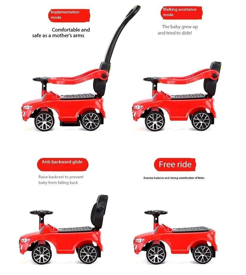 Correpasillos BMW Clásico Empuje Manual Luces y Sonidos Rojo-7