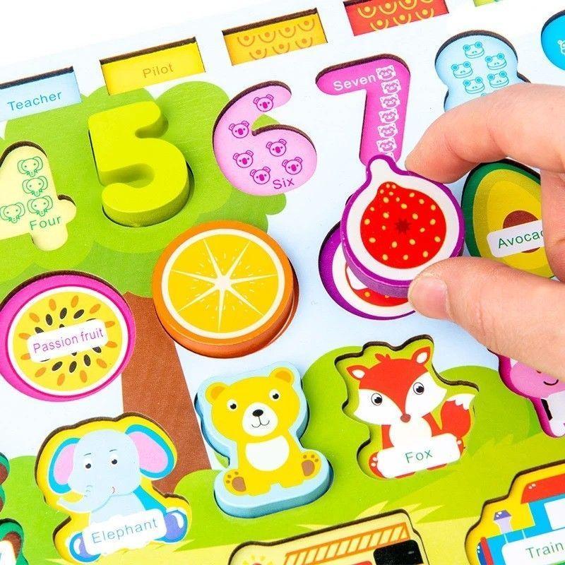 Juego Didáctico Matemático Madera Puzzle Pesca Zk-169-2