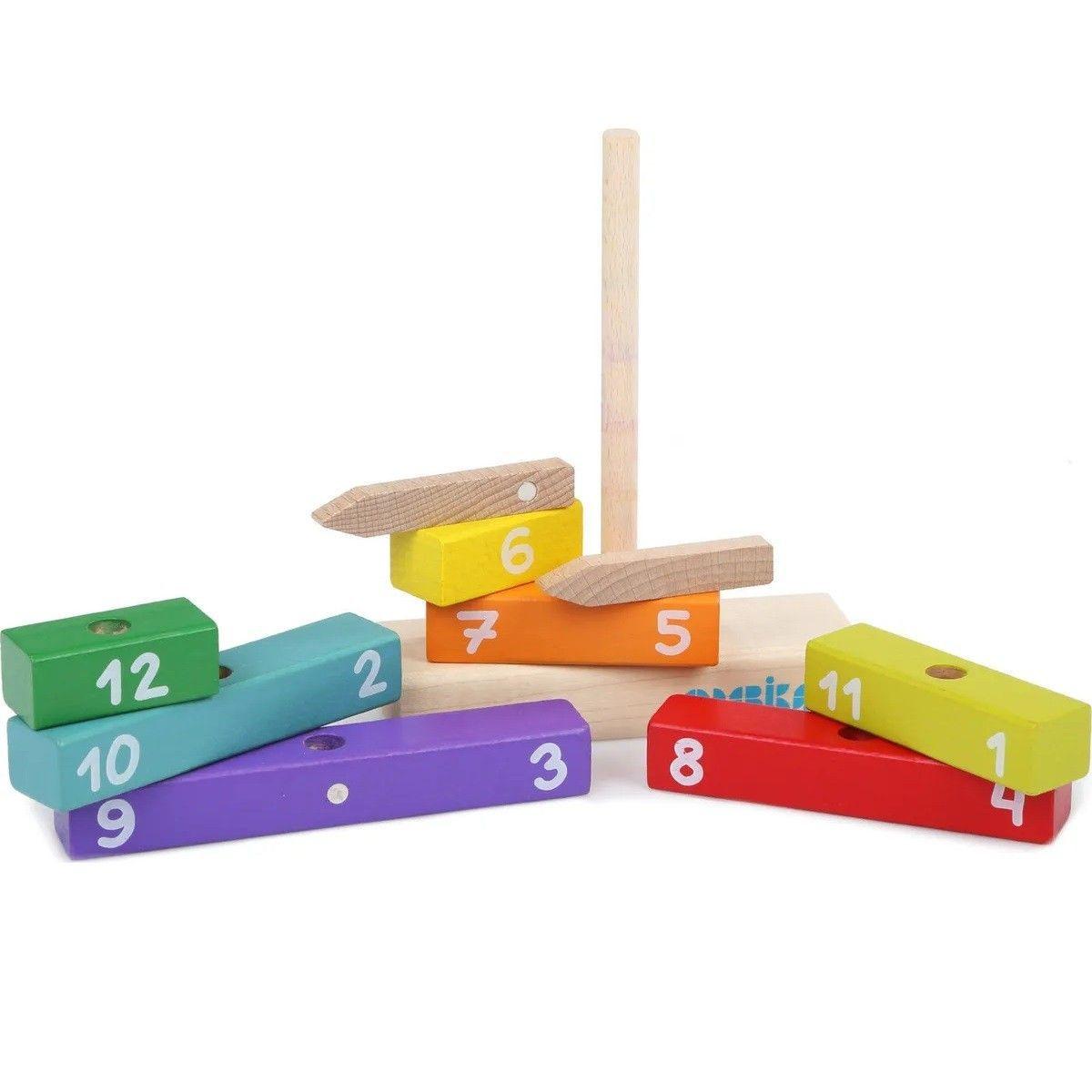 Juego Madera Reloj Encaje Bloques Xk-98-2