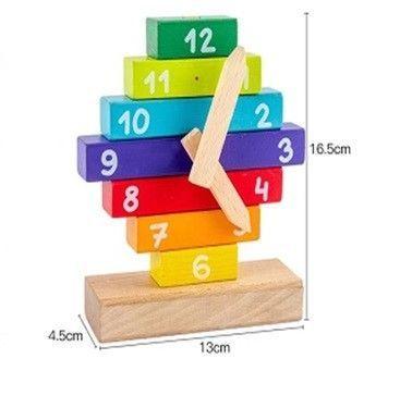 Juego Madera Reloj Encaje Bloques Xk-98-4