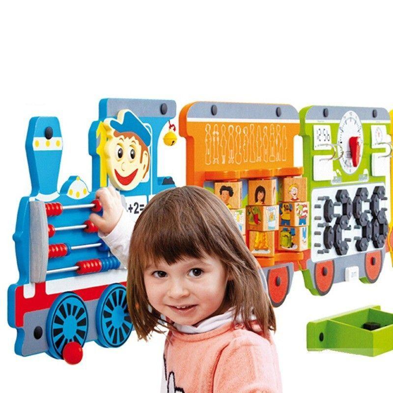 Juego Pared Madera Diseño Tren-5