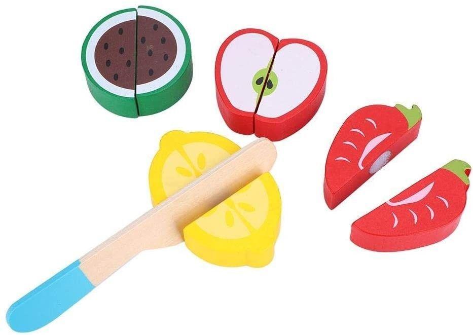 Juego Madera Tabla Encaje Cortar Frutas-2