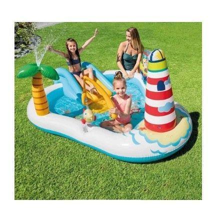 Centro Actividades Piscina Inflable Agua Pesca Faro Intex-2