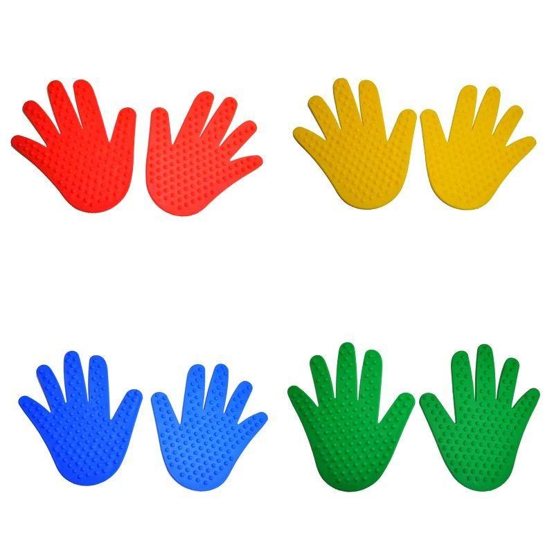 Set 4 Pares de Manos Marcadores Antideslizantes Piso Colores-3