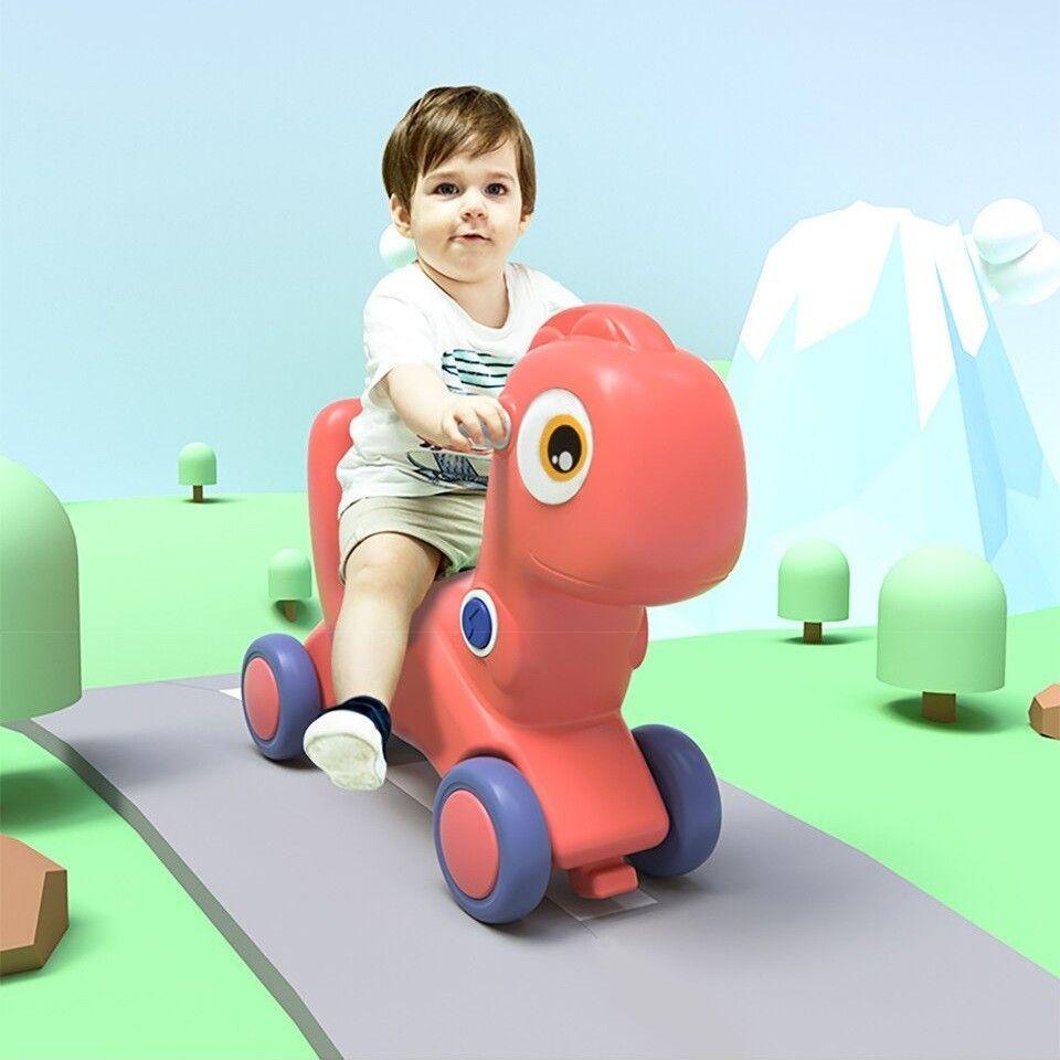 Balancín Correpasillos Bebé 2 en 1 Dinosaurio Rojo-2