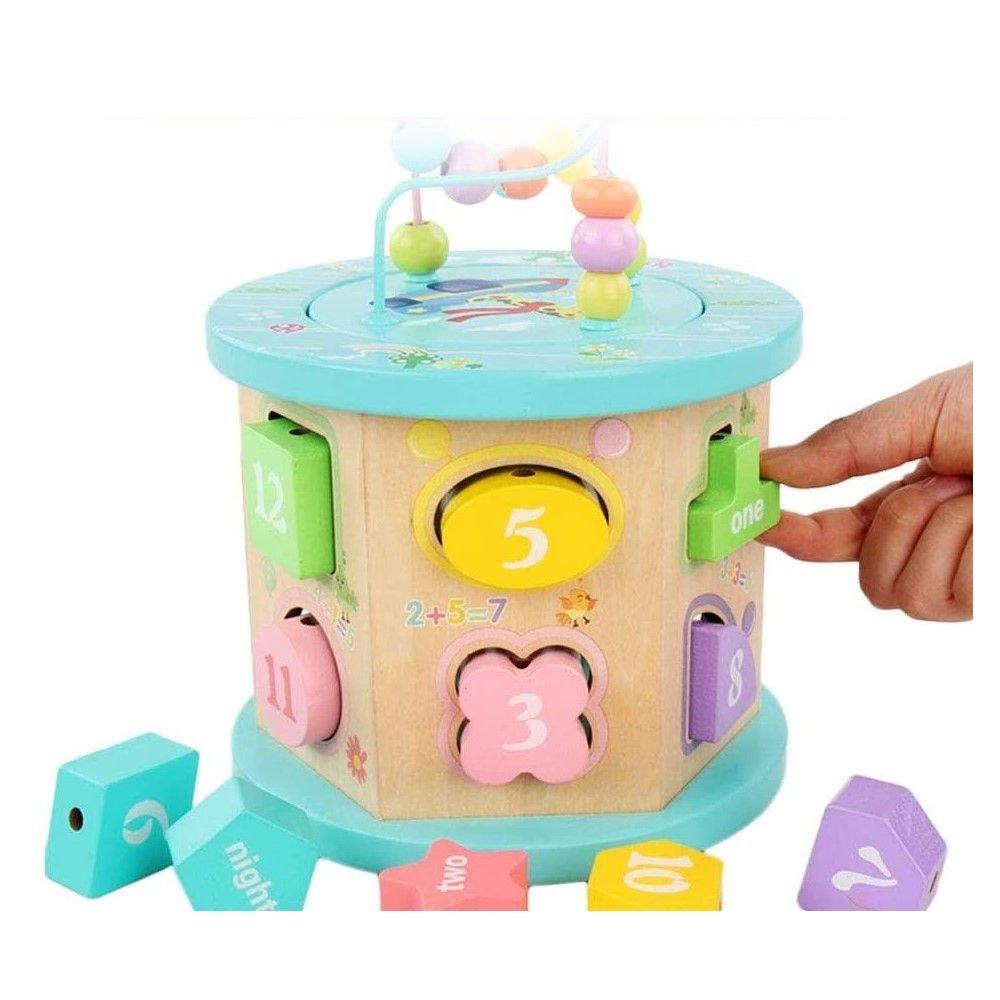 Juego Didáctico Madera Cilindro Centro de Actividades Zk-140-1