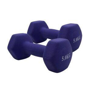 Mancuerna Hexagonal De Vinilo 5kg Morado-1