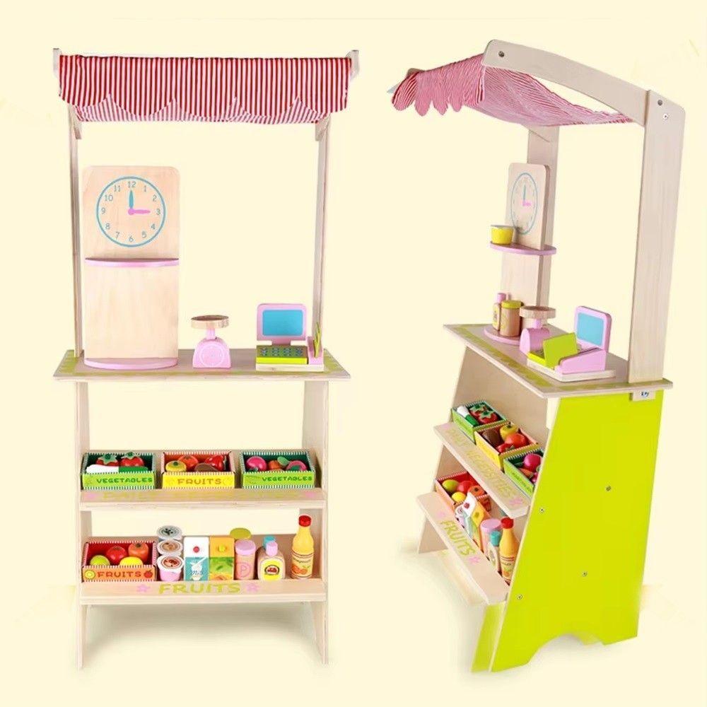 Juego Madera Puesto Mercado Frutas y Verduras-3