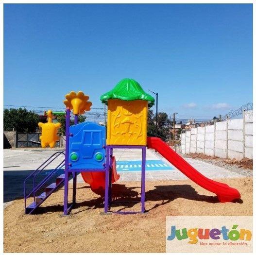 Estación de Juegos Dos Toboganes Doble y Simple-2