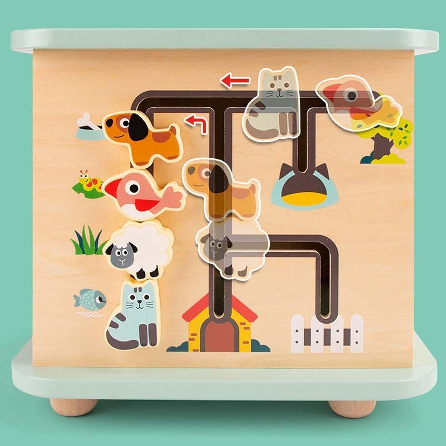 Juego Didactico Madera Cubo Centro de Actividades Multifuncional-3