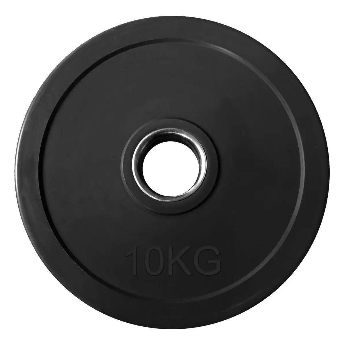 Par Discos 10 Kg Preolimpico Caucho Negro-0