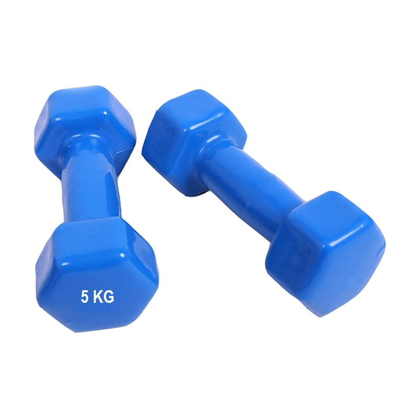 Mancuerna Hexagonal De Vinilo 5kg Azul-0