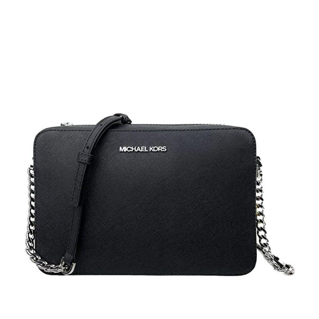 Crossbody Michael Kors Jet Set Large negro piel-0