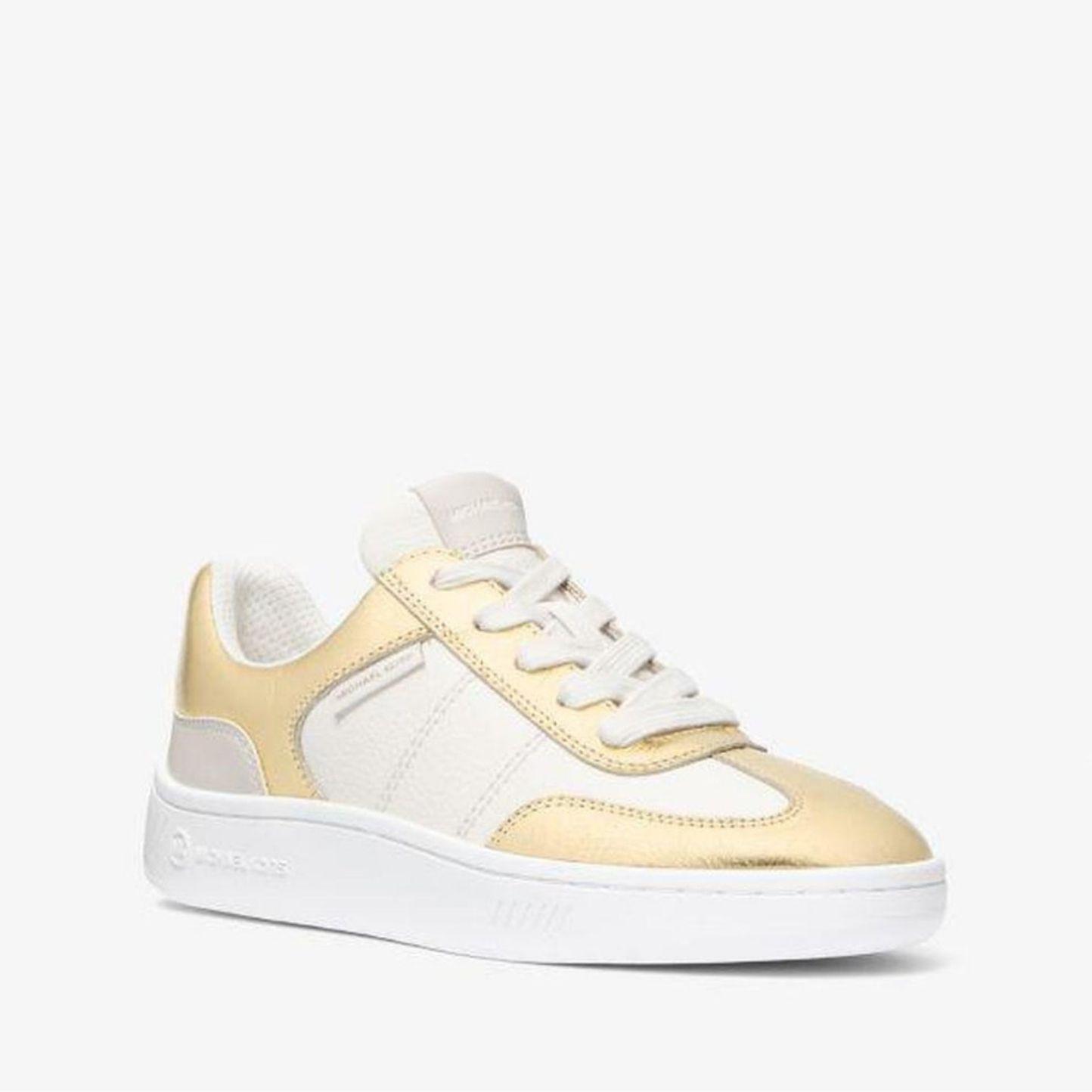 Zapatilla Michael Kors Kai metalic gold cuero-0