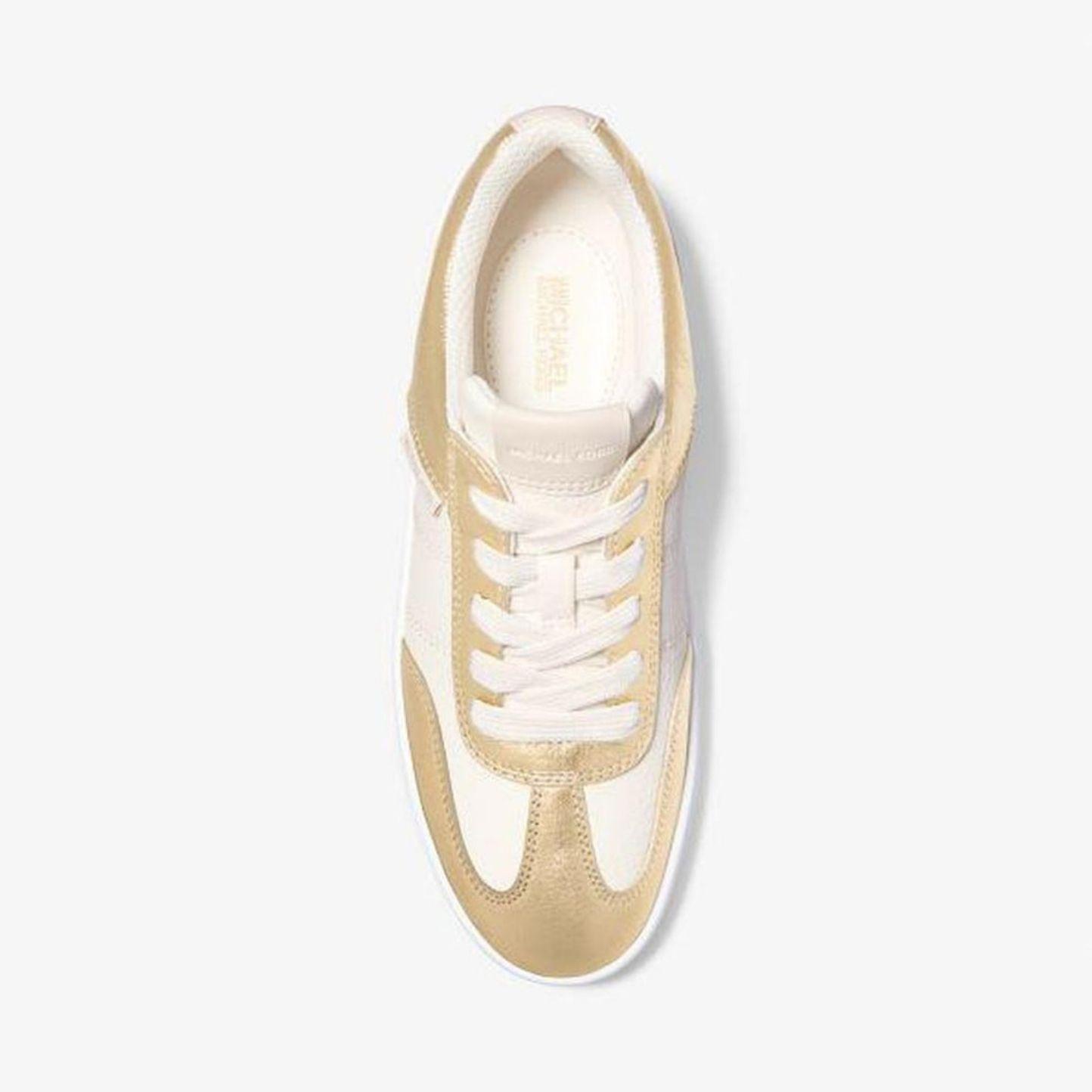 Zapatilla Michael Kors Kai metalic gold cuero-1