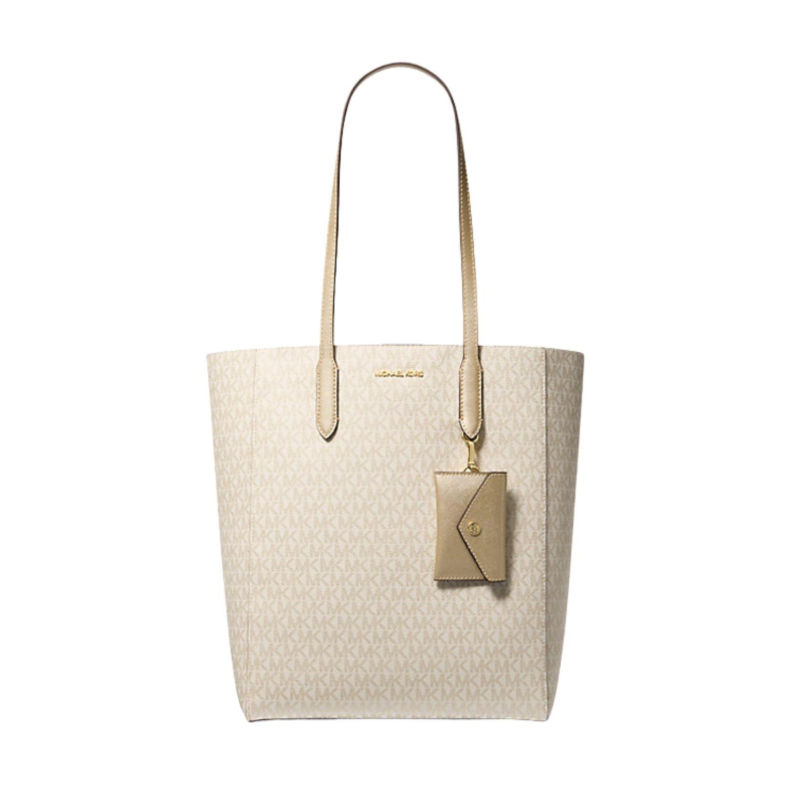 Tote Michael Kors Vincent logo Signature con tarjetero Gold-0