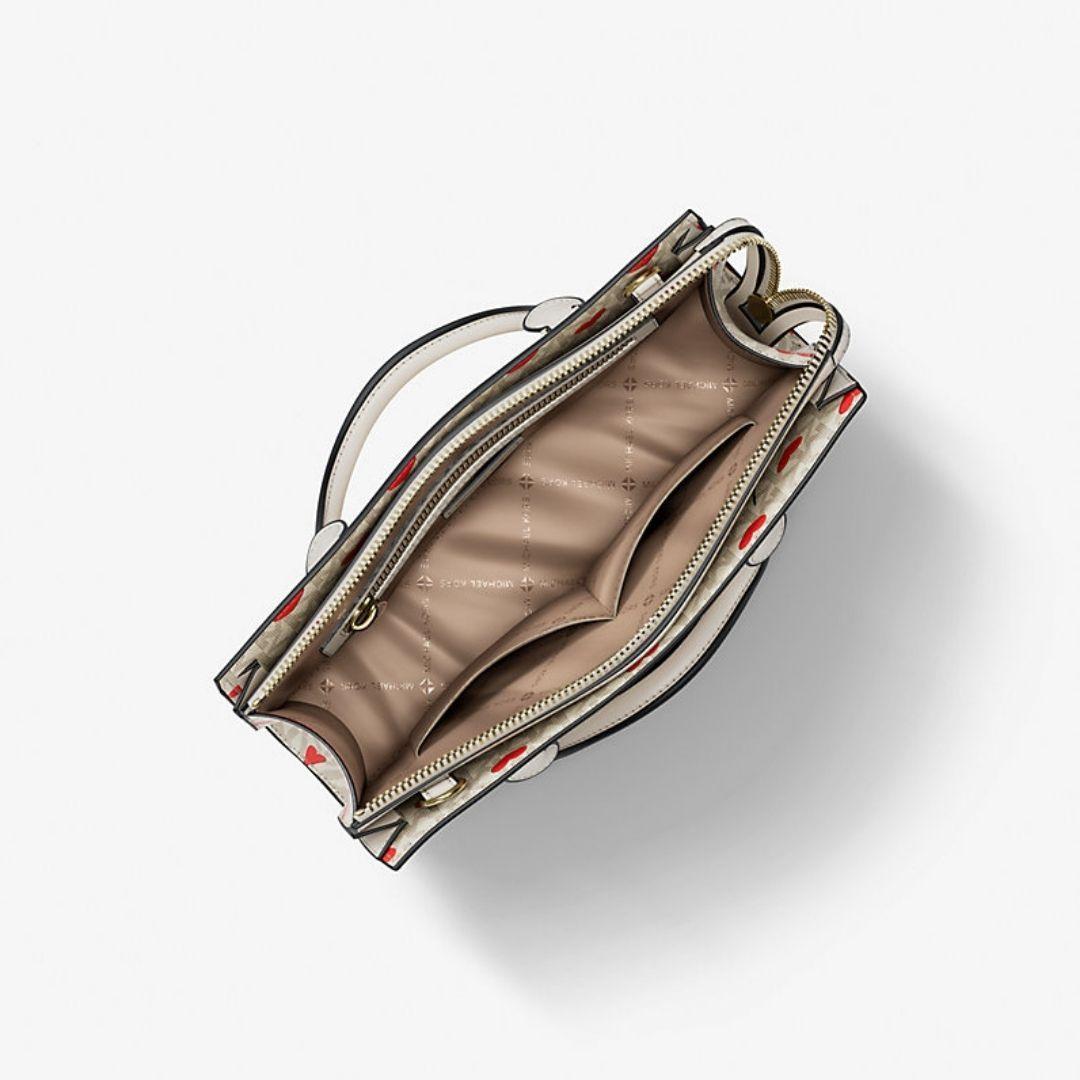 Cartera crossbody Michael Kors small Sheila corazones-3