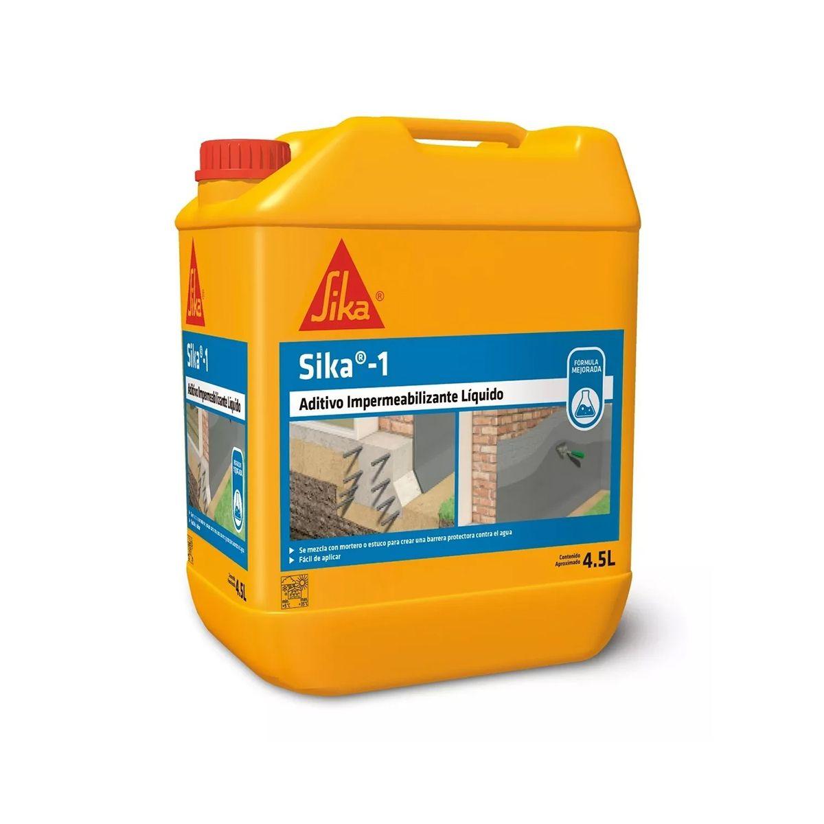 Sika 1 Aditivo Impermeabilizante De Mortero Estuco 4,5 Lt-0