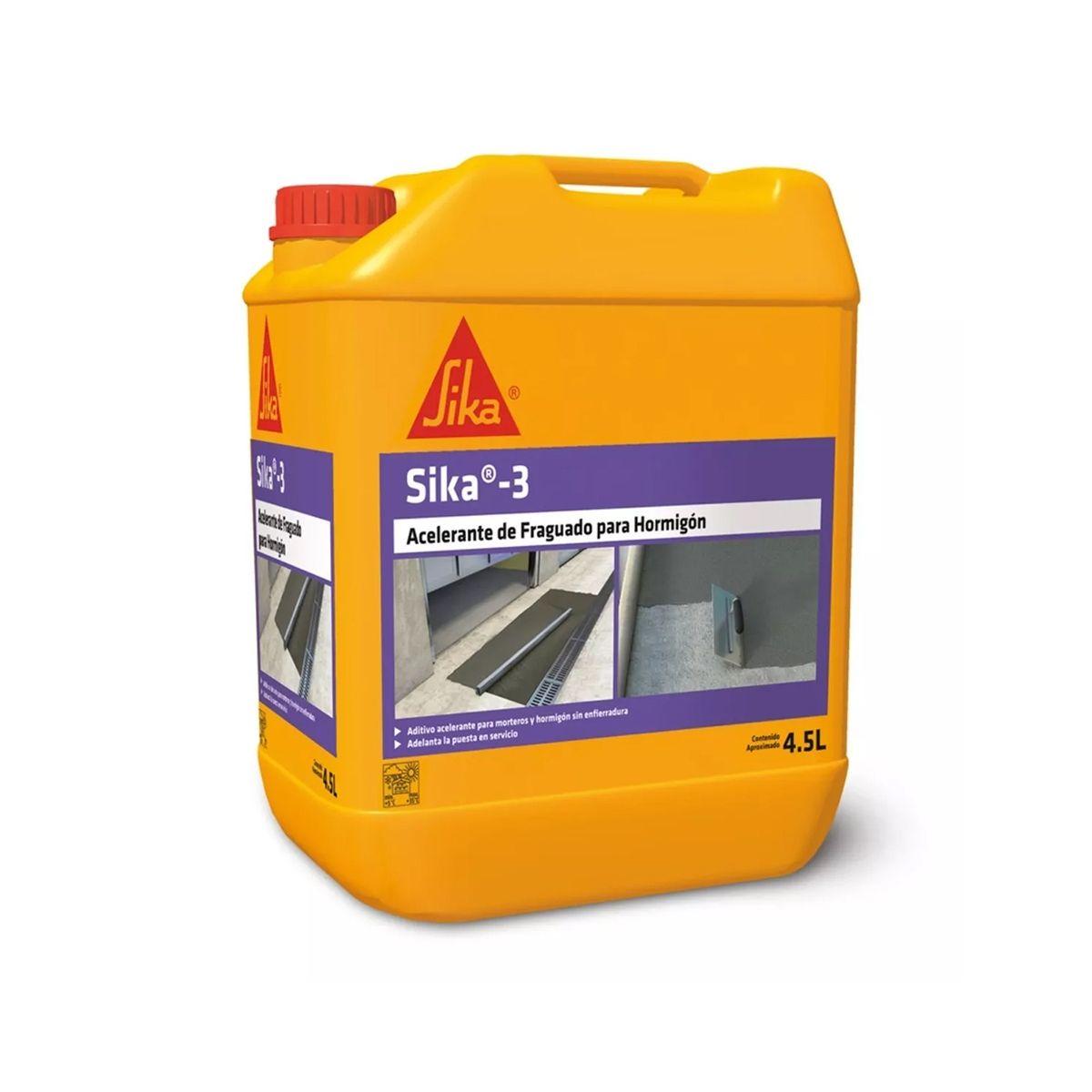 Sika 3 Aditivo Acelerante Controlado Fraguado Mortero 4,5 Lt-0