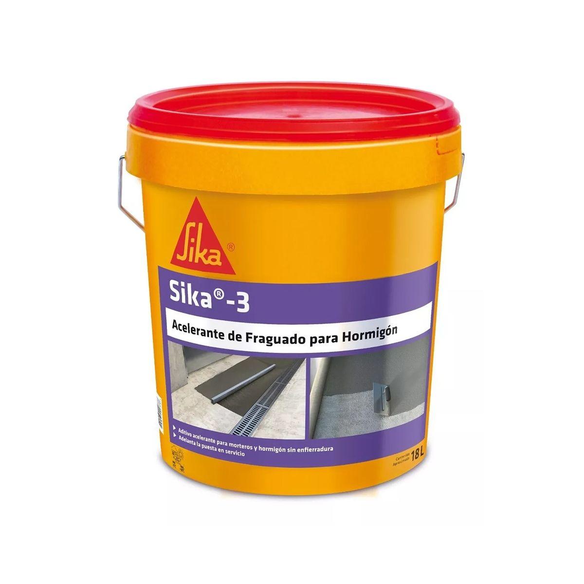 Sika 3 Aditivo Acelerante Controlado Fraguado Mortero 18 Lt-0
