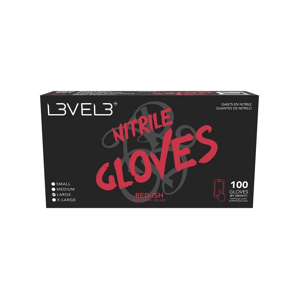 Guantes De Nitrilo Color Rojo Talla  M -2