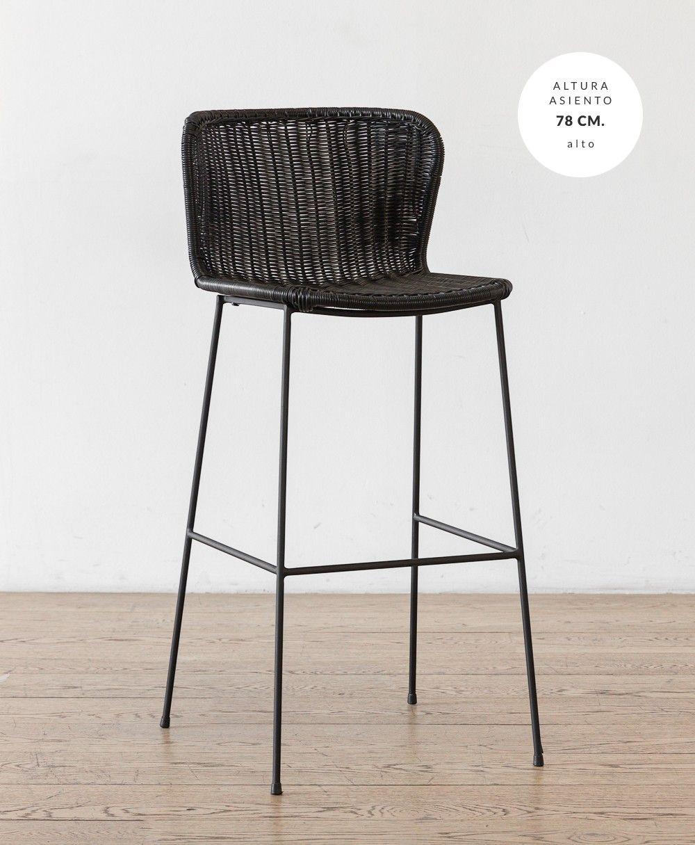 Taburete Golfet Negro Alto-4