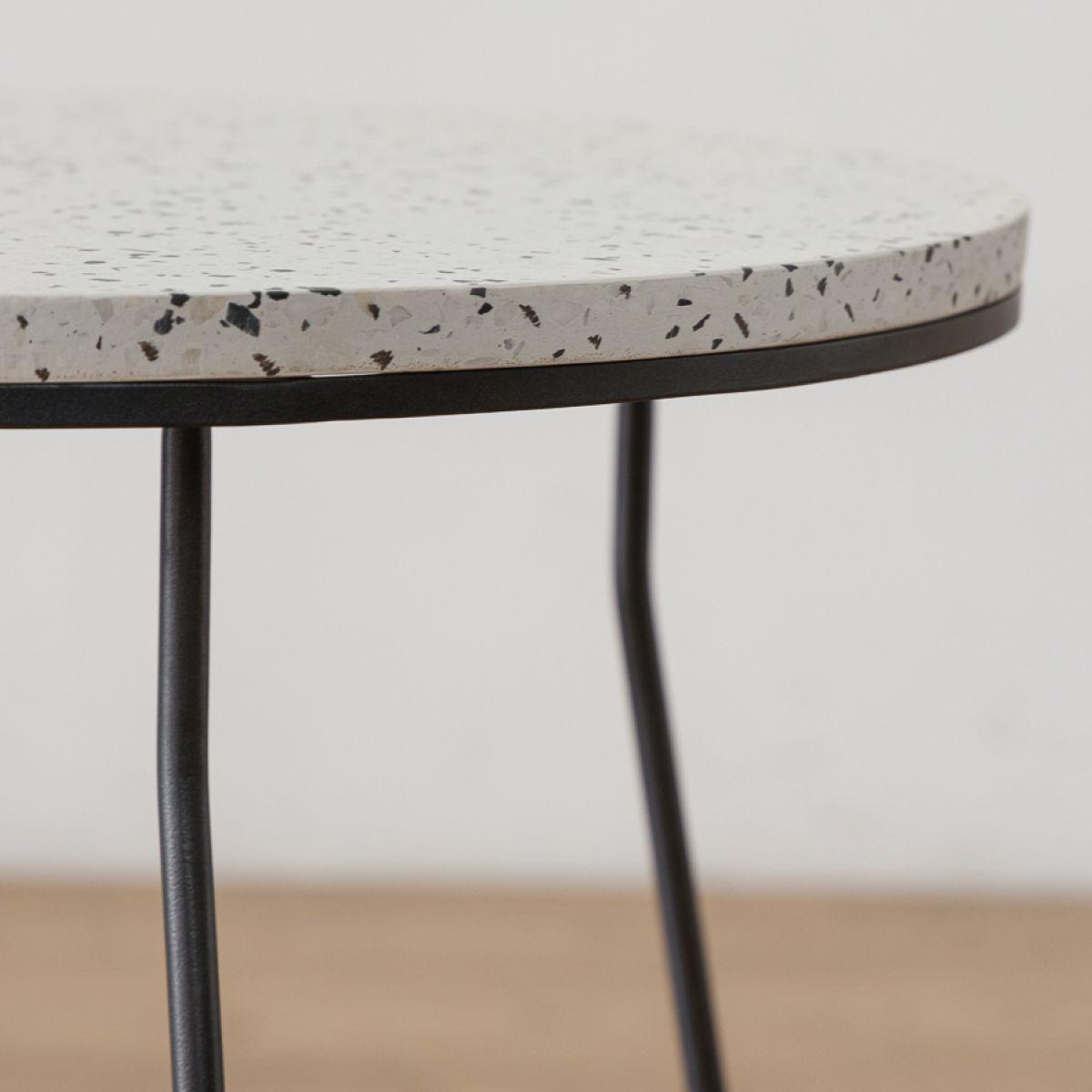 Mesa Lateral Terrazo Blanco 60-2