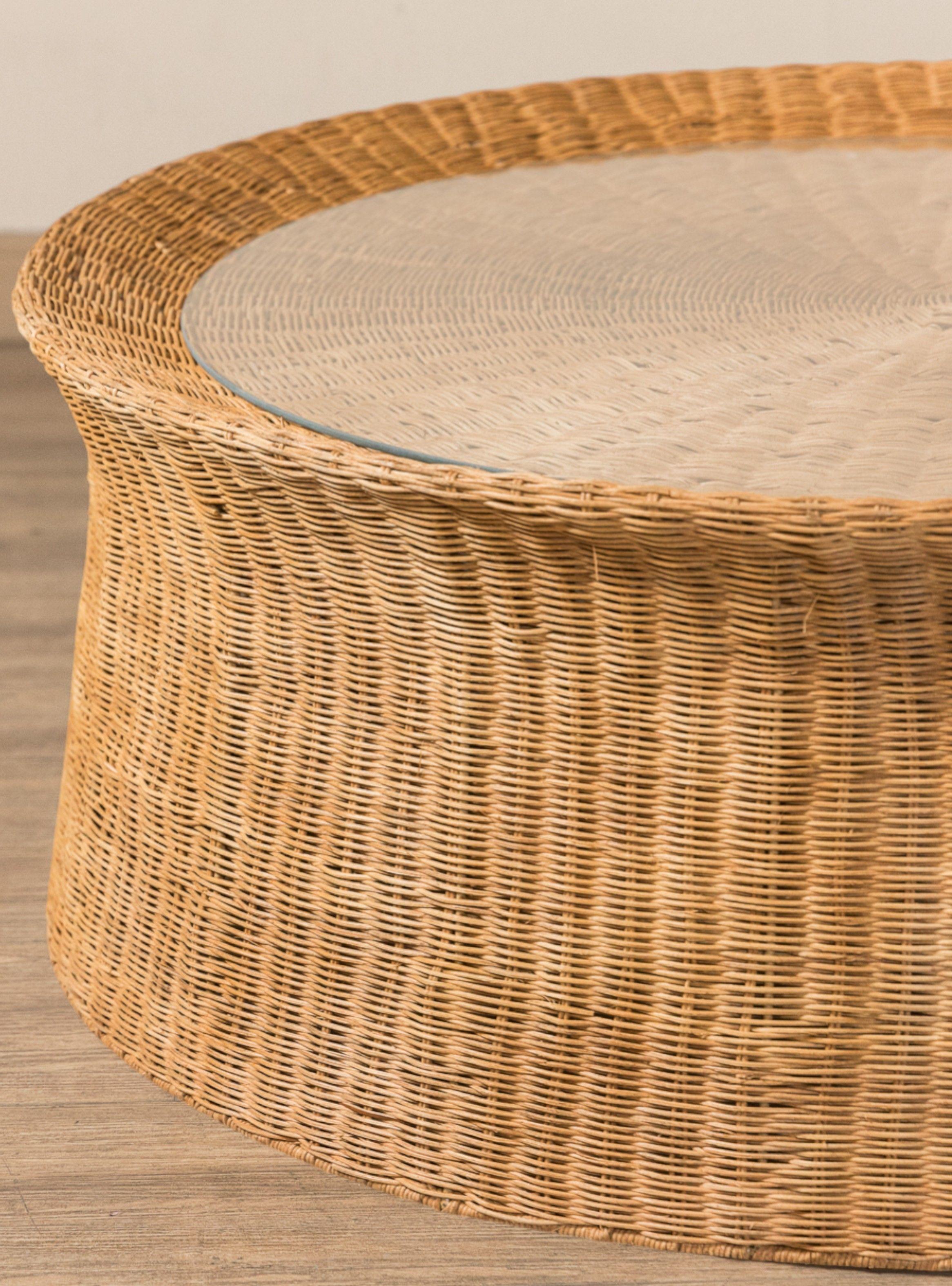 Mesa Rattan 100Cm Café Amoblé-2
