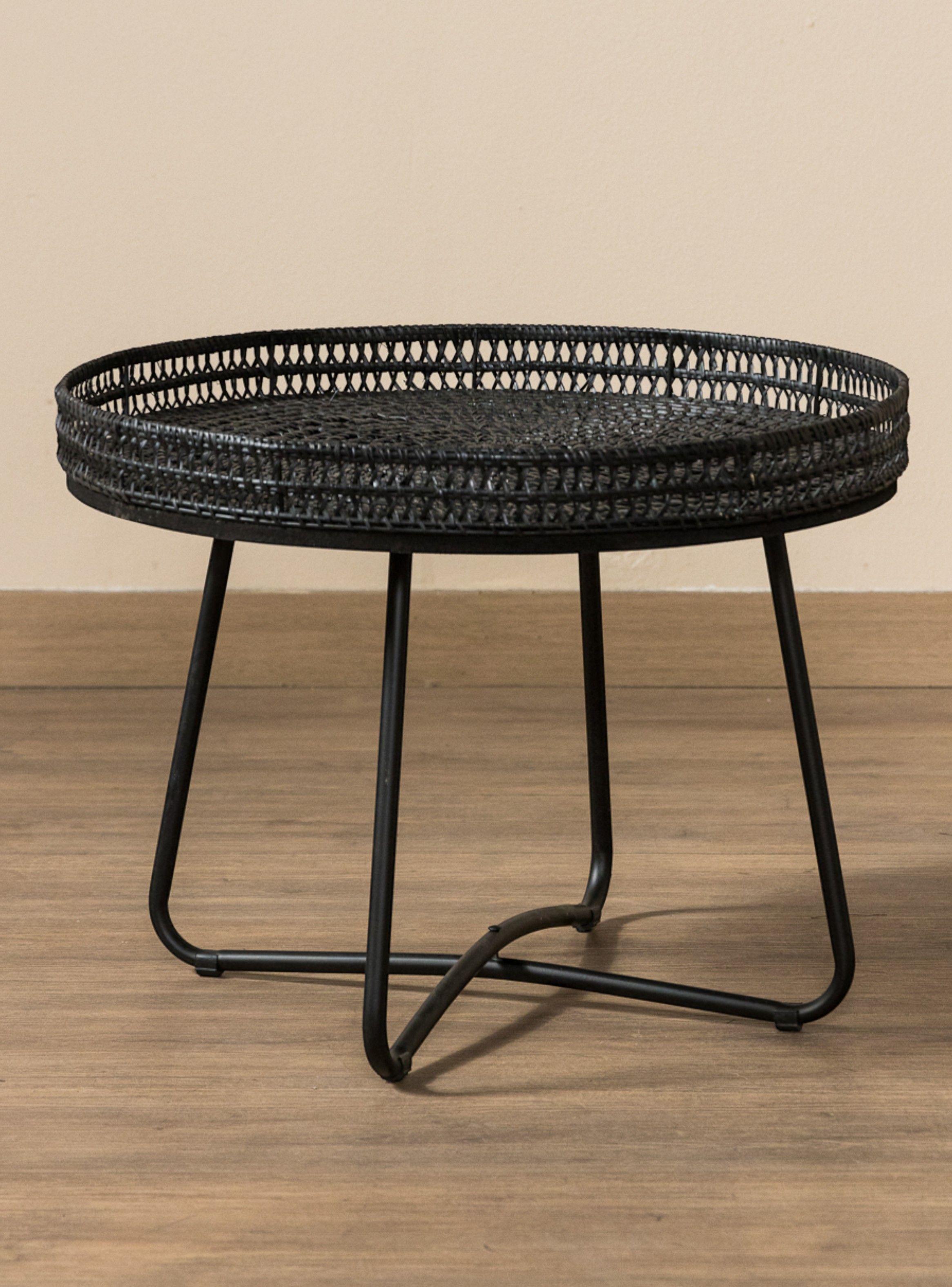 Mesa Rattan Metal Negro Amoblé-2