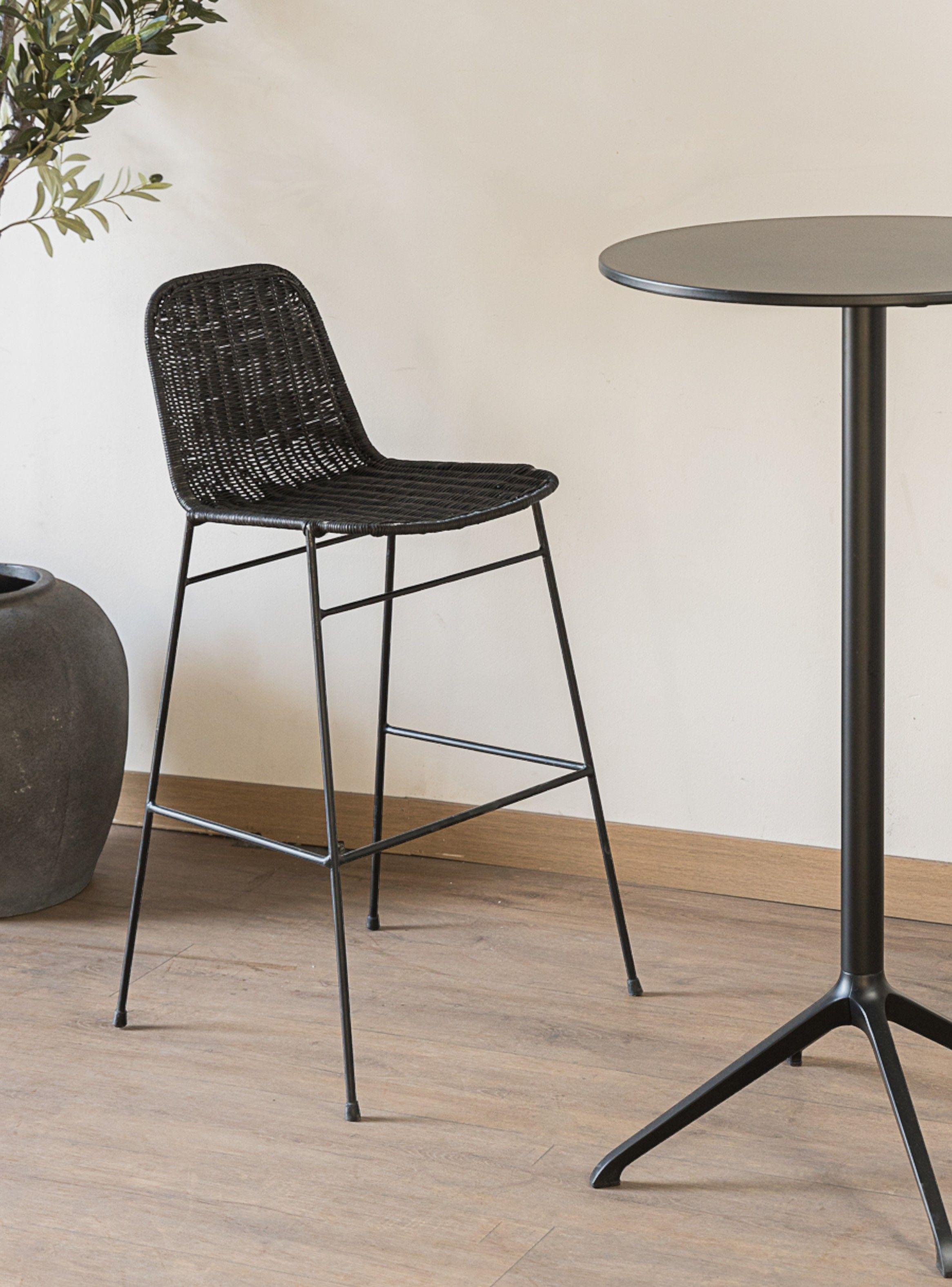 Taburete Alabama Negro Alto N-0