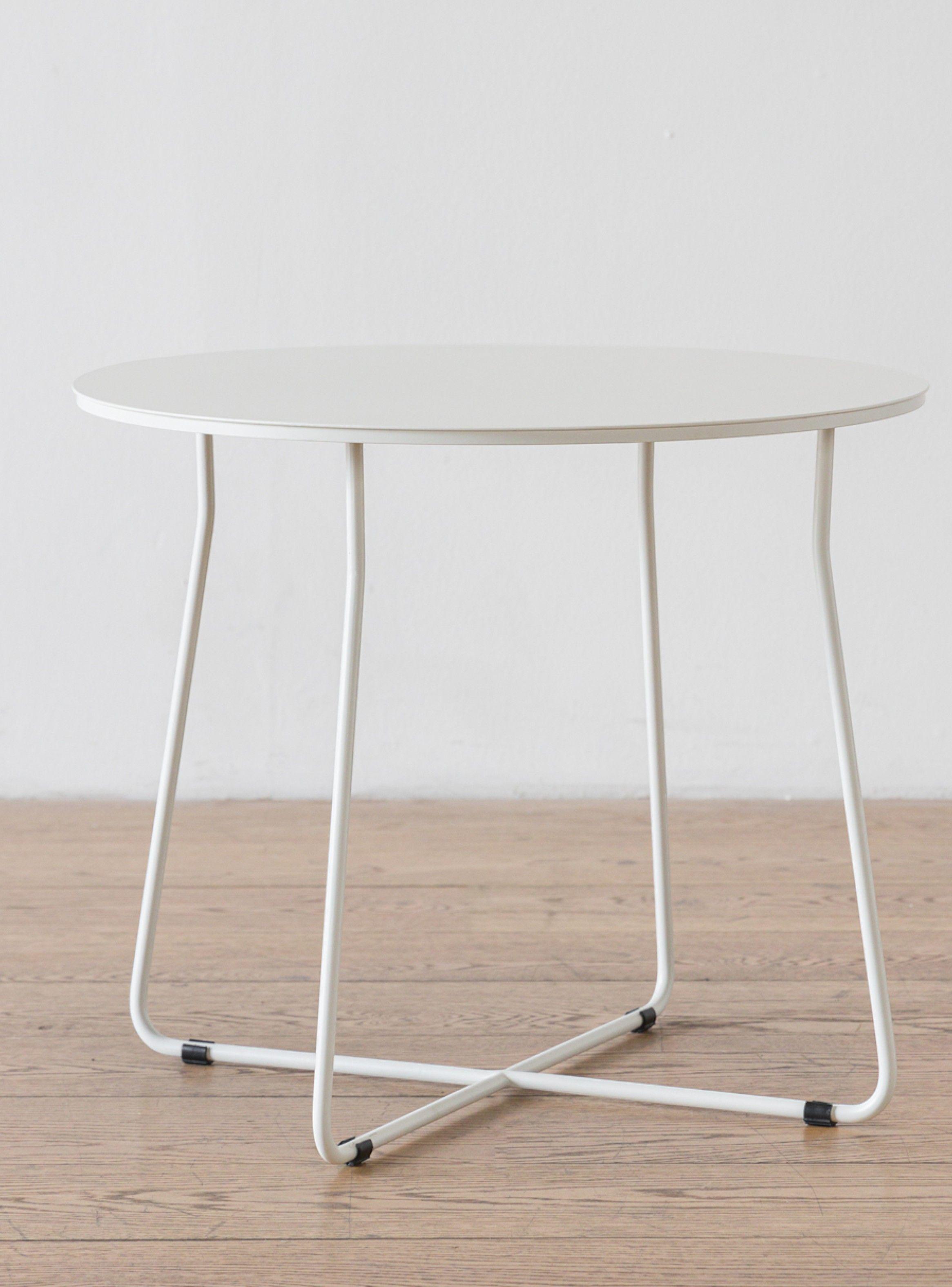 Mesa Lateral Marchena Circular Metal Blanca V-2