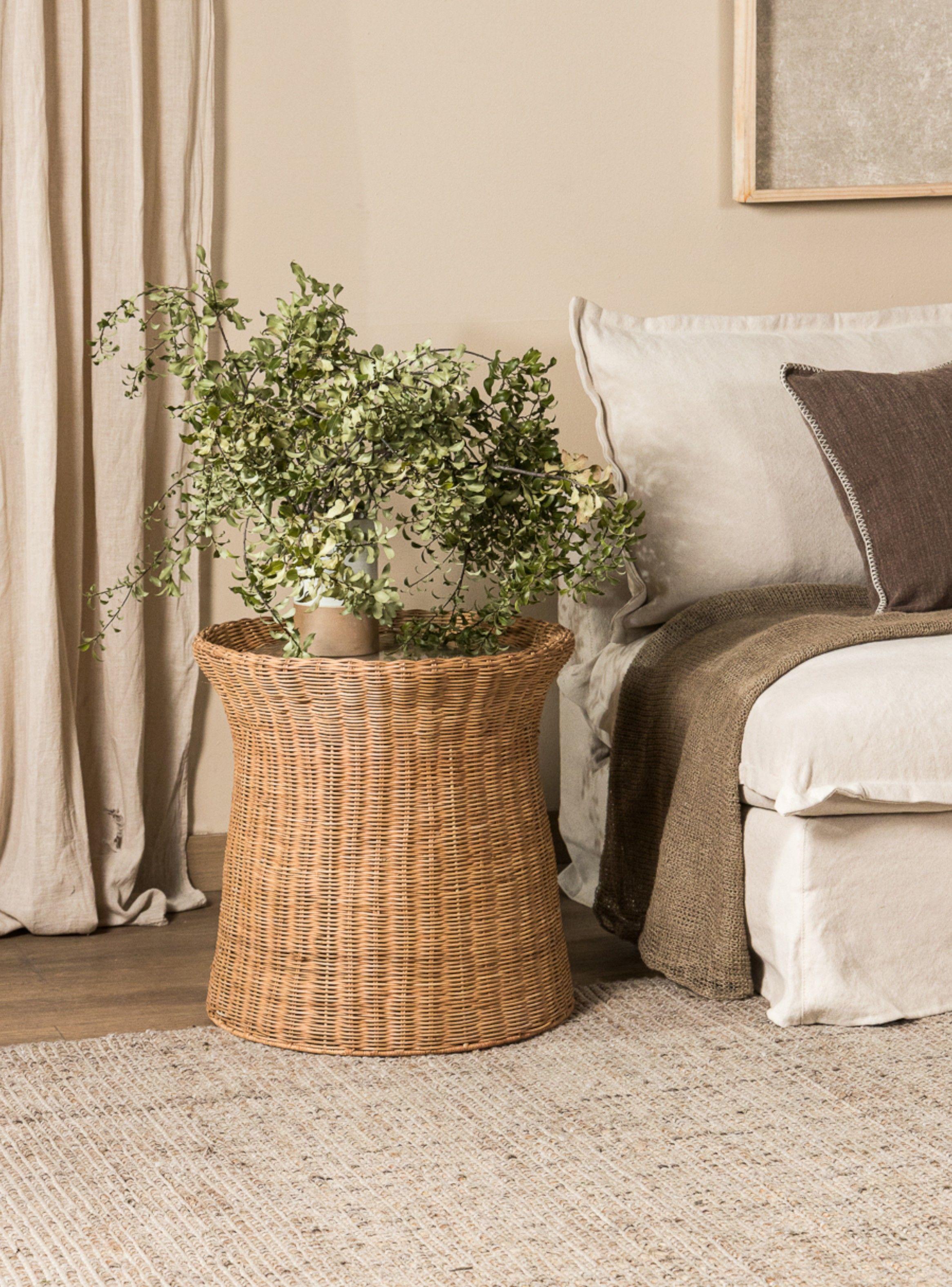 Mesa Rattan 50Cm Café Amoblé-0
