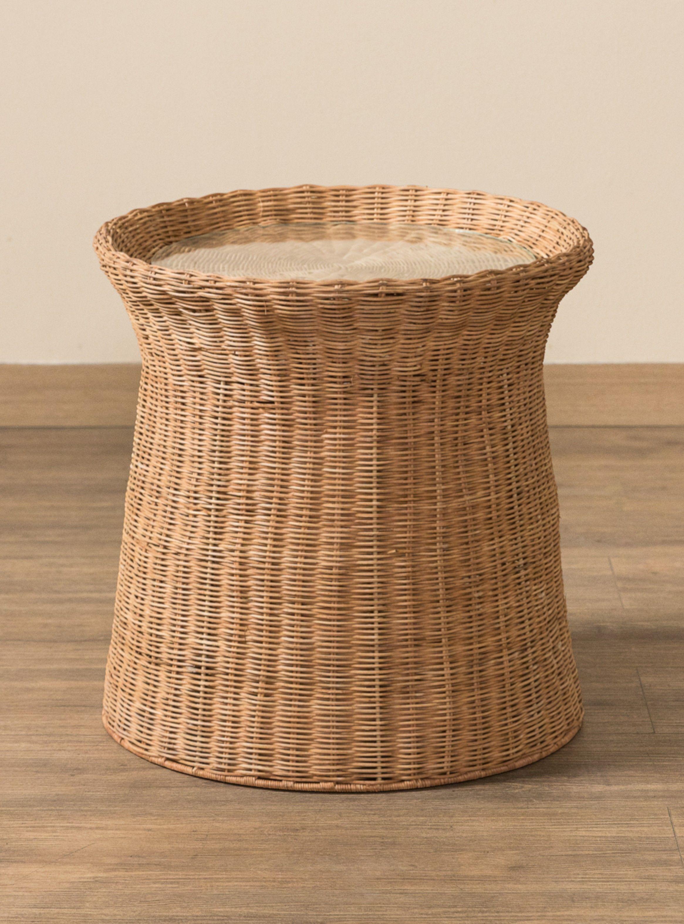 Mesa Rattan 50Cm Café Amoblé-1