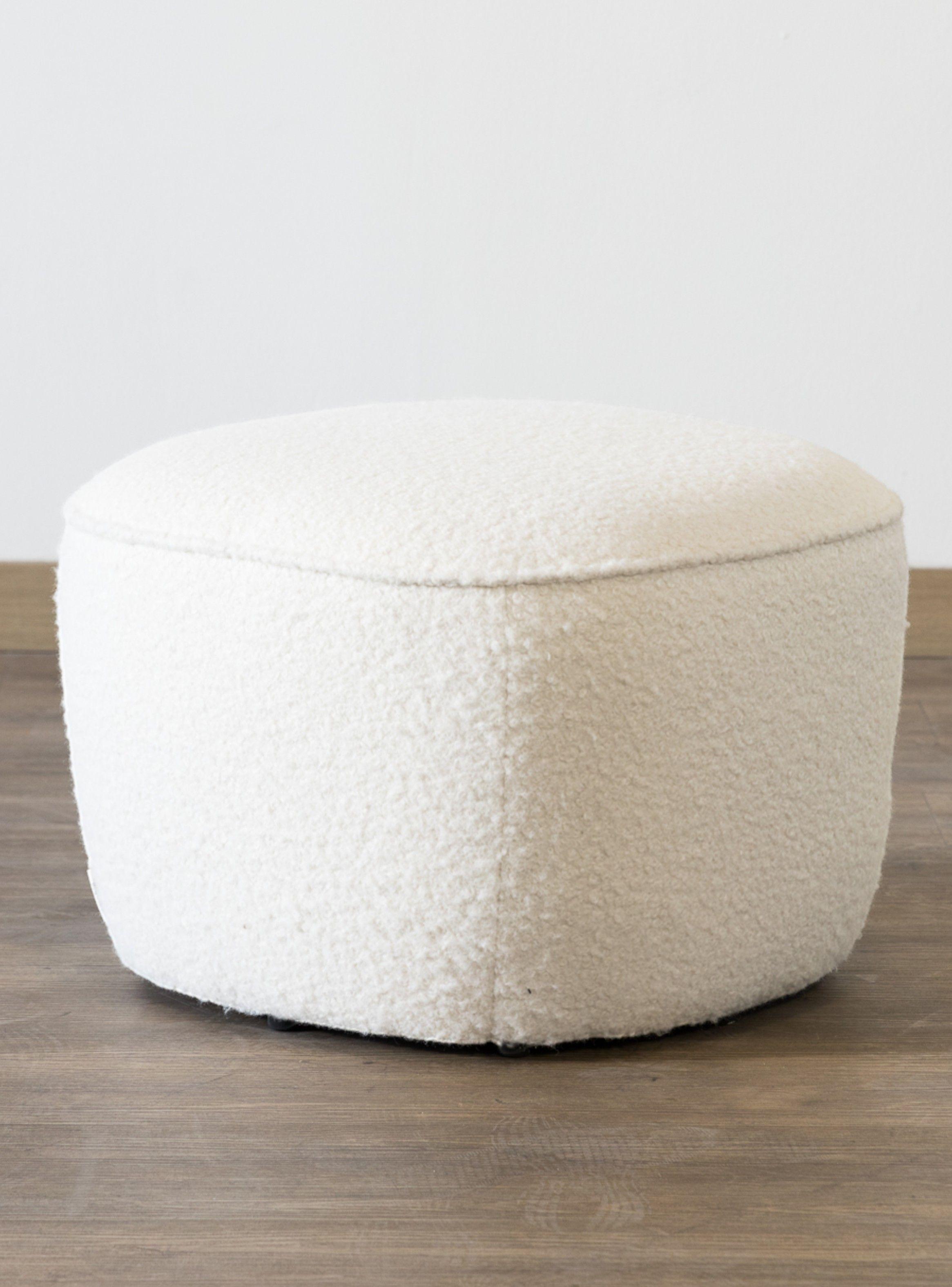 Pouf Lazario Boucle Blanco Amoblé-2