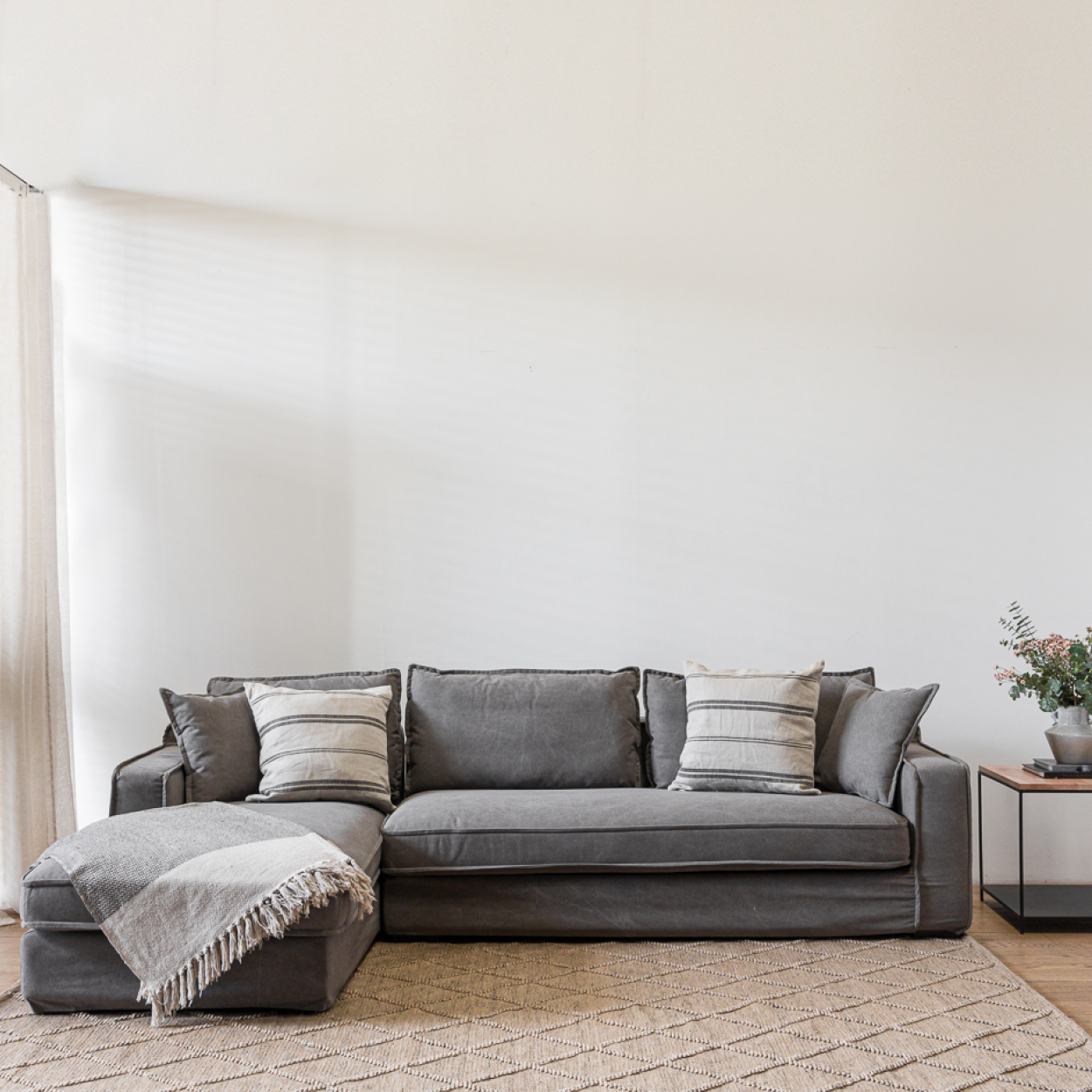 Sofa Sven Seccional Izquerdo Gris H-7