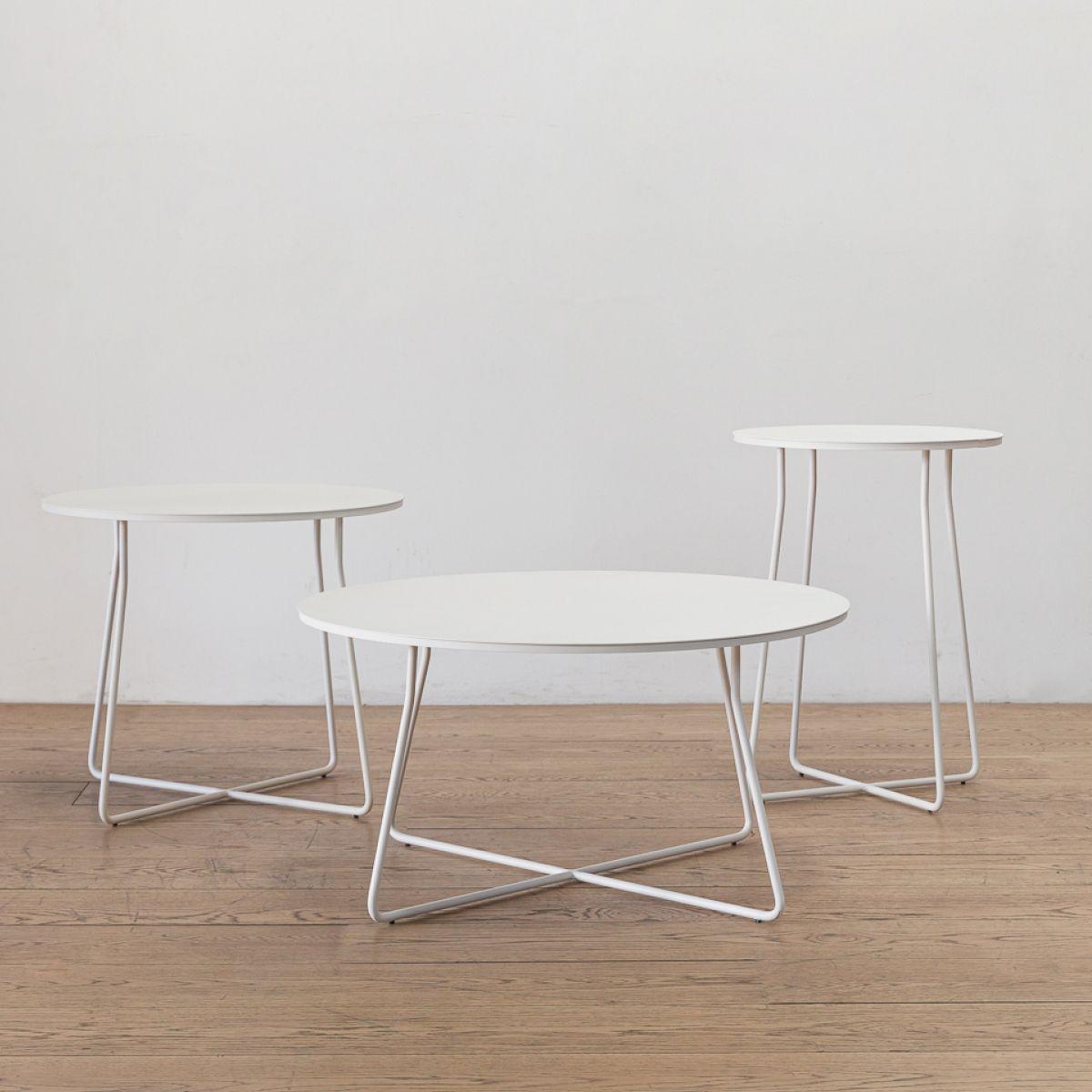 Mesa Lateral Marchena Circular Metal Blanca 60-1