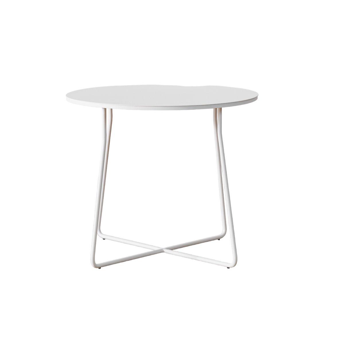 Mesa Lateral Marchena Circular Metal Blanca 60-0