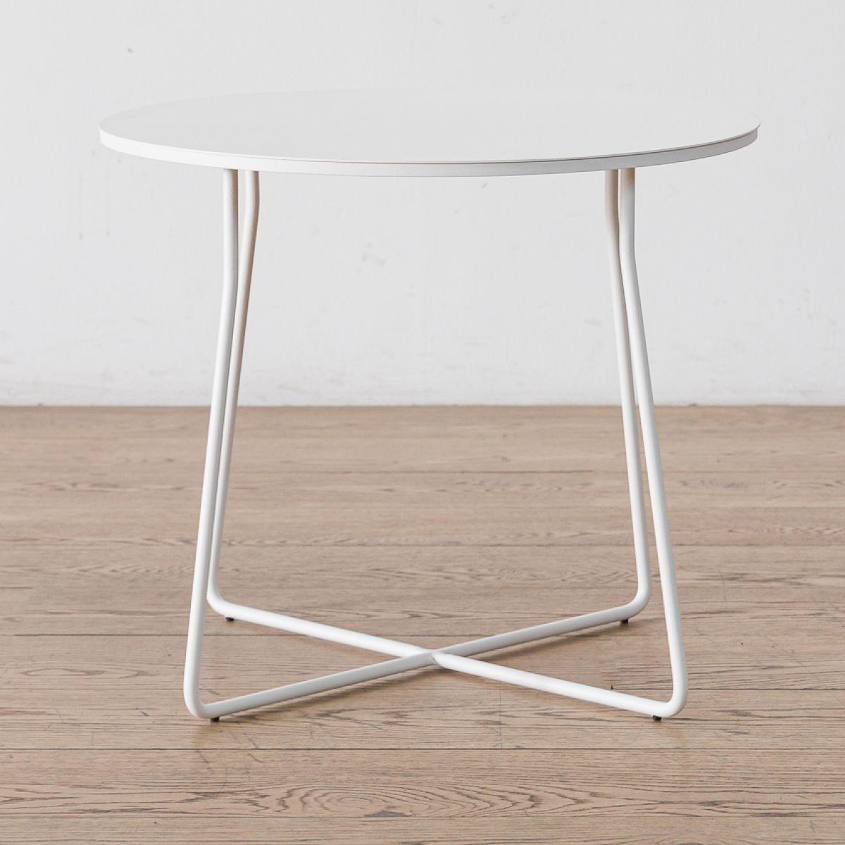 Mesa Lateral Marchena Circular Metal Blanca 60-2