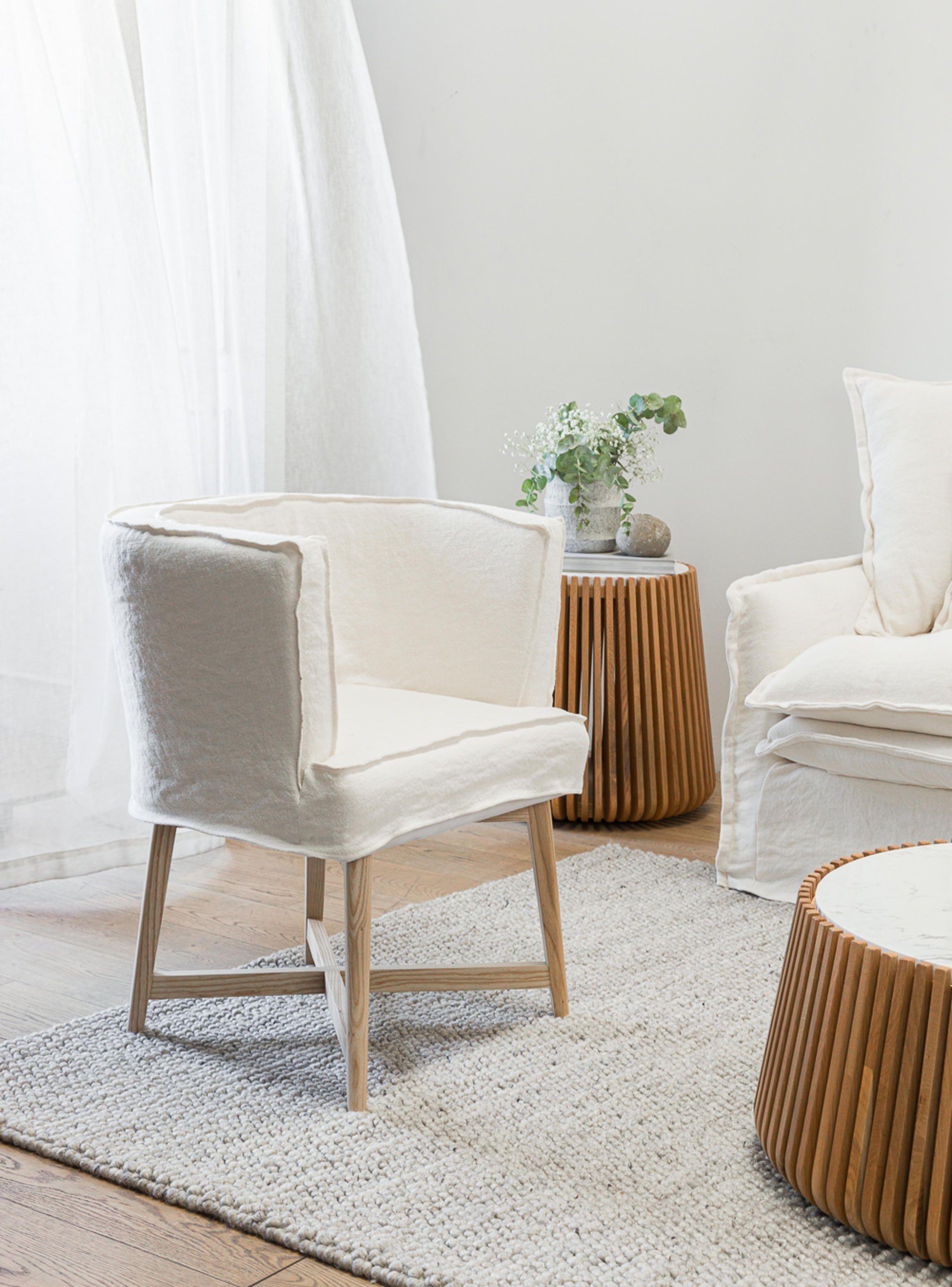 Poltrona Pamplona Lino Blanco-4