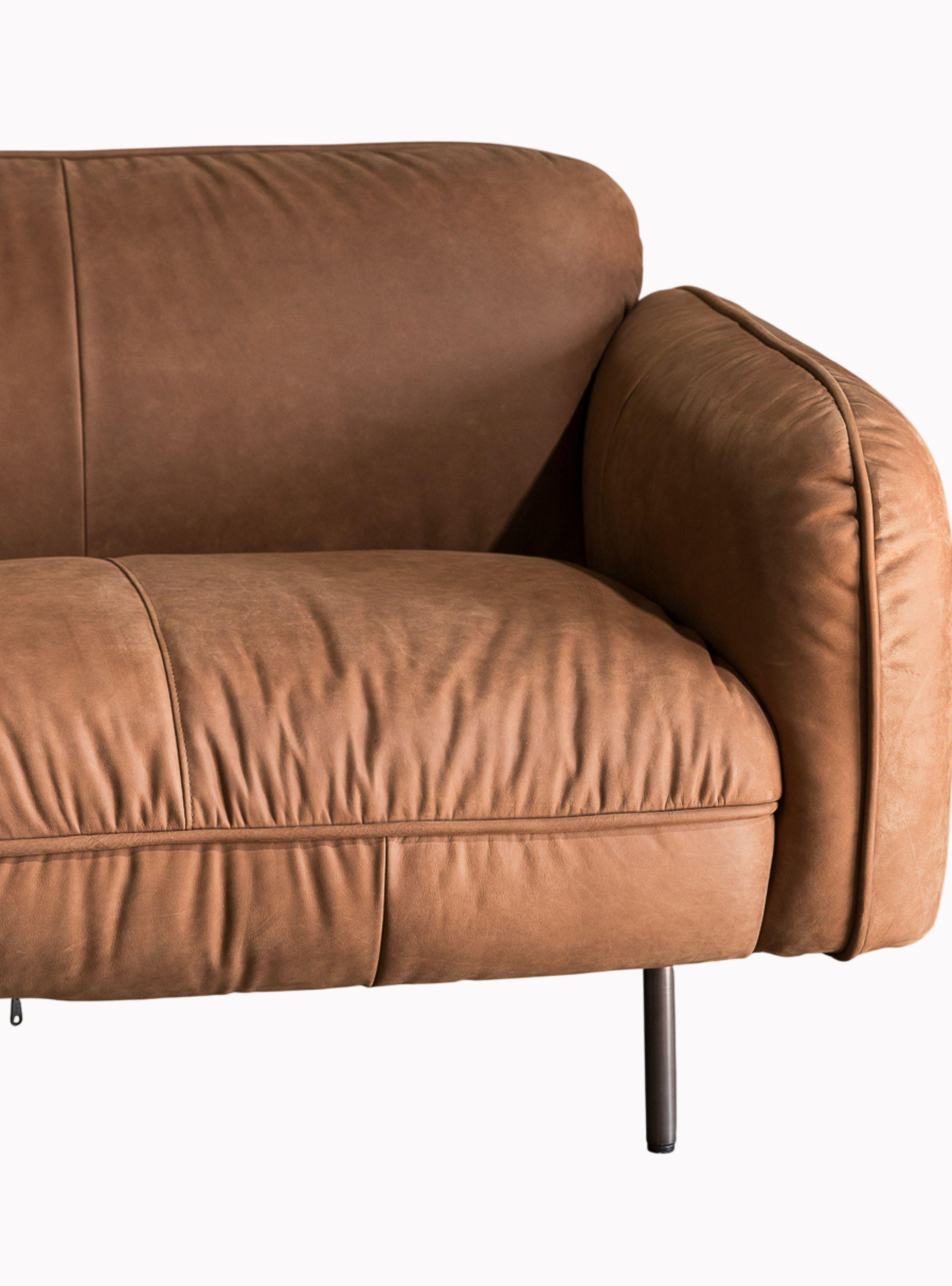 Sofa Calgary Amoble Cuero Café-3