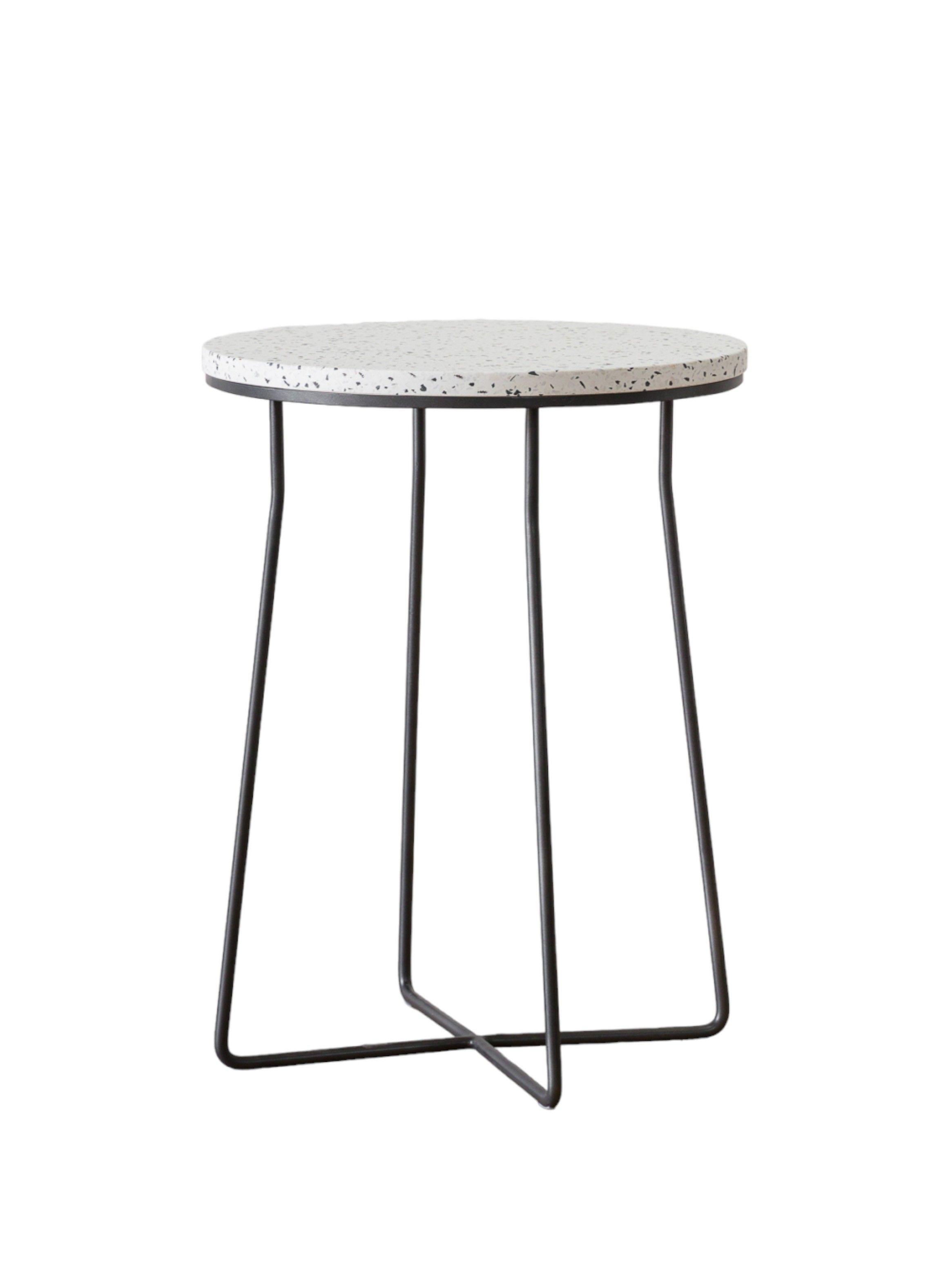 Mesa Lateral Terrazo Blanco 45-0