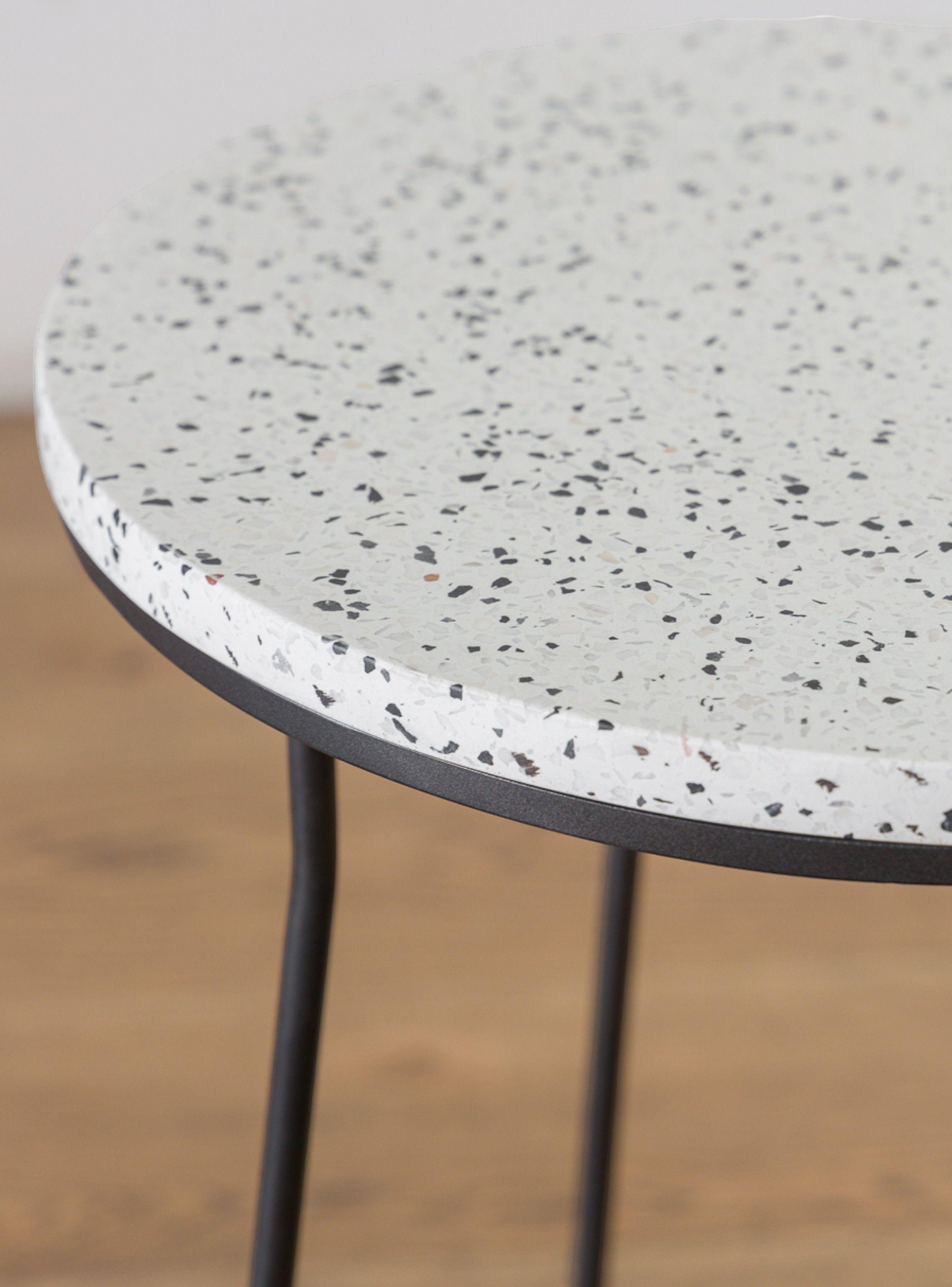 Mesa Lateral Terrazo Blanco 45-3