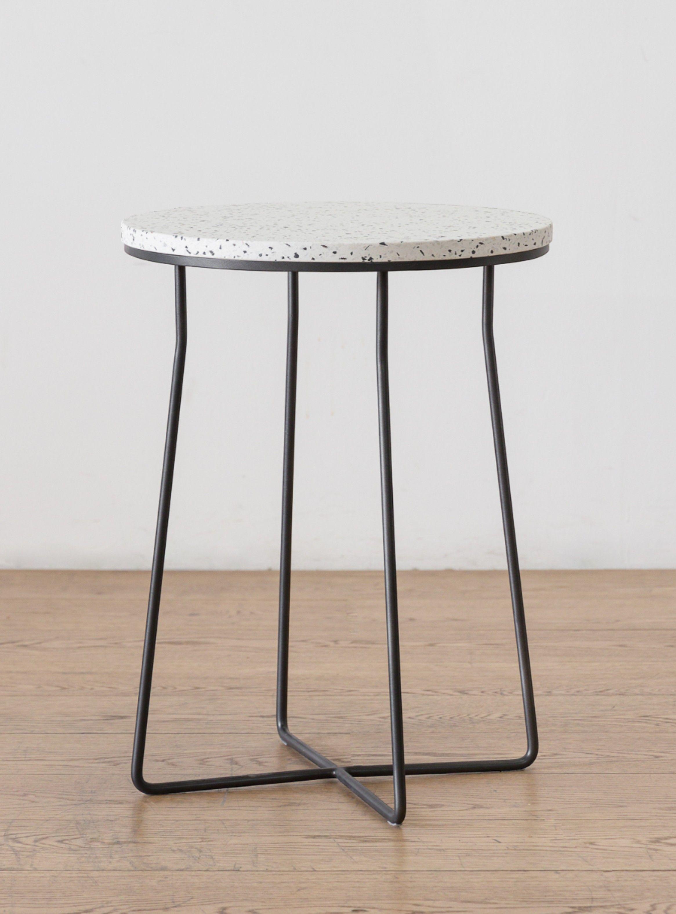 Mesa Lateral Terrazo Blanco 45-4