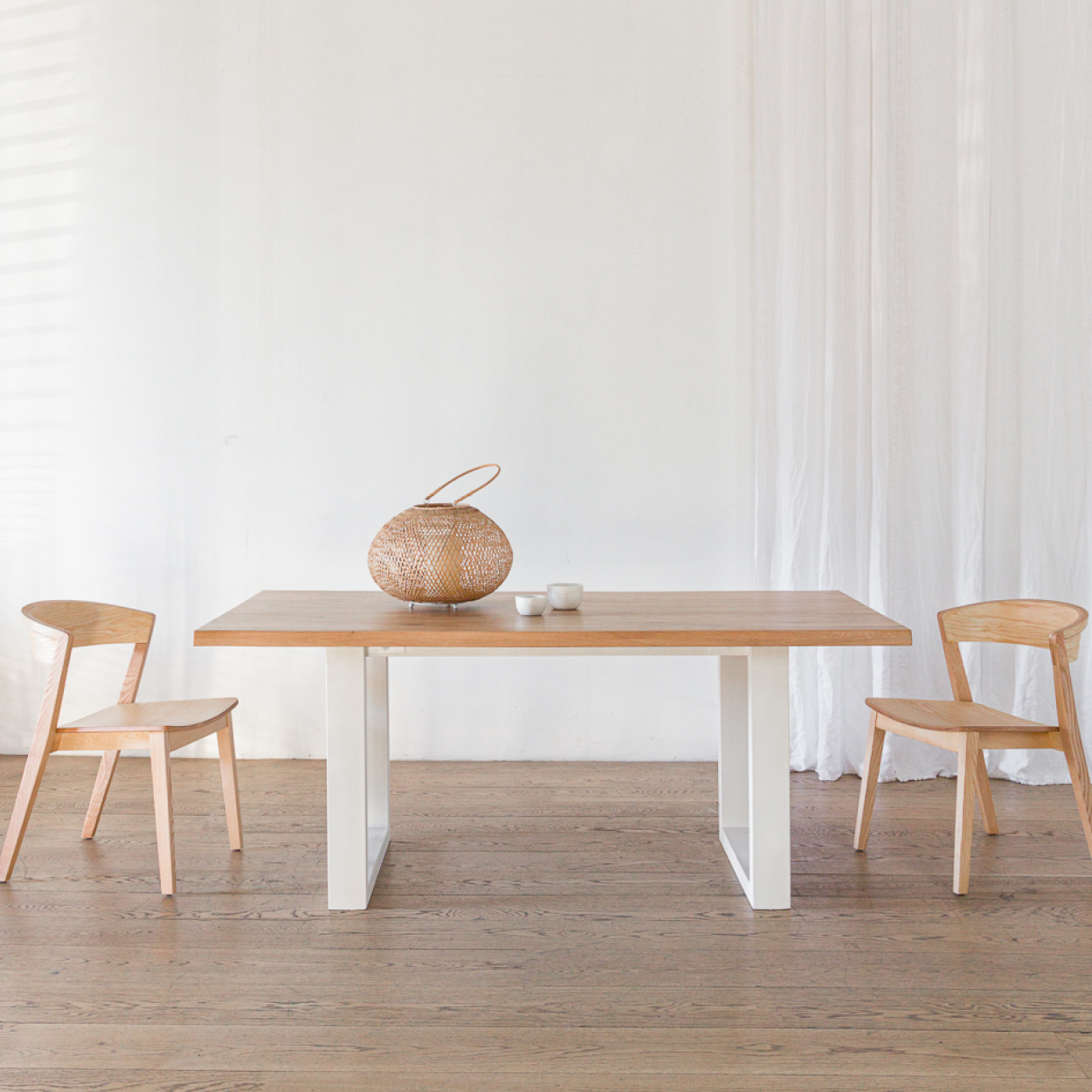 Mesa De Comedor Montblanc Blanca Roble Americano-2