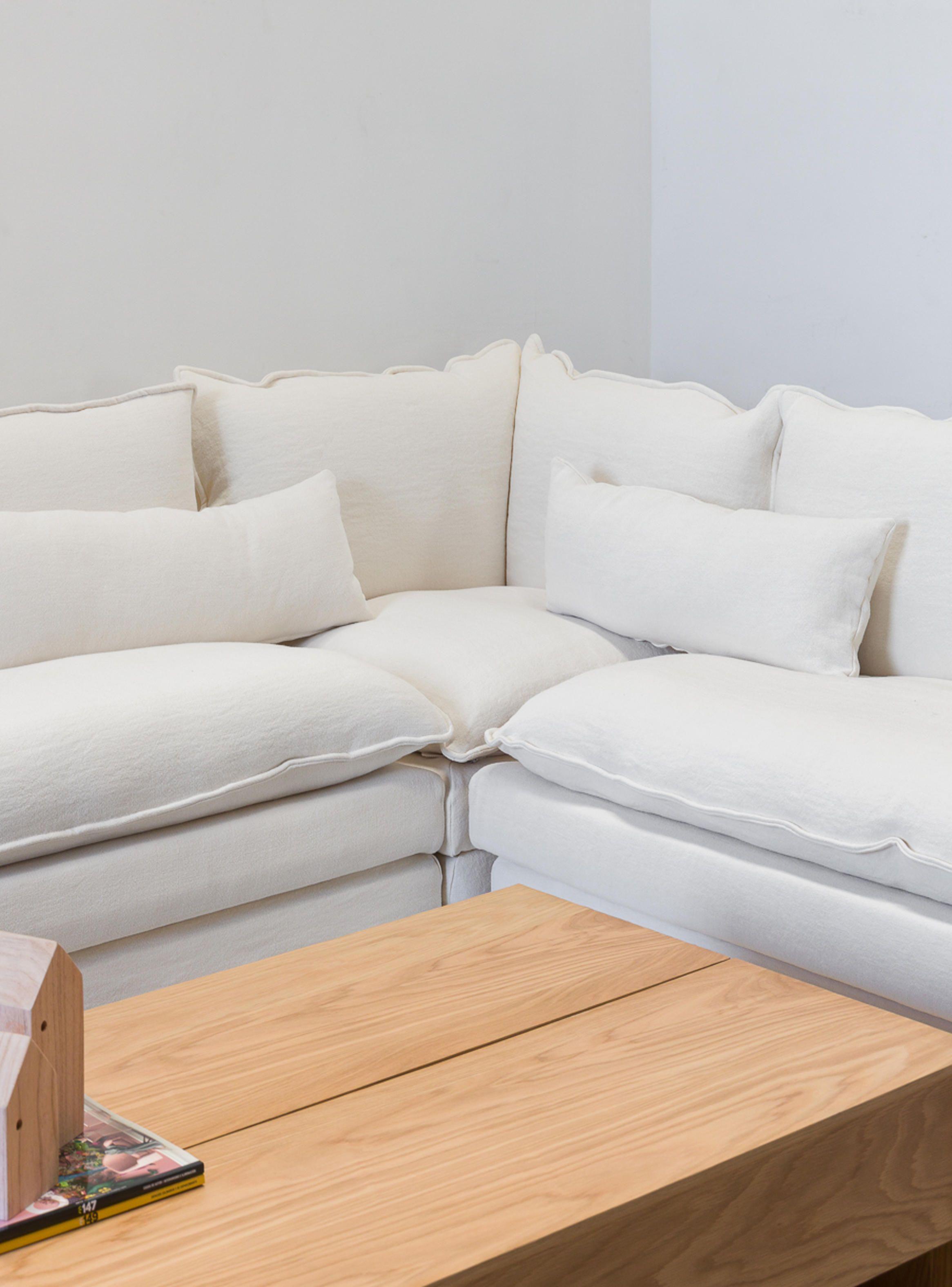 Sofa seccional Angostura Lino Blanco-2