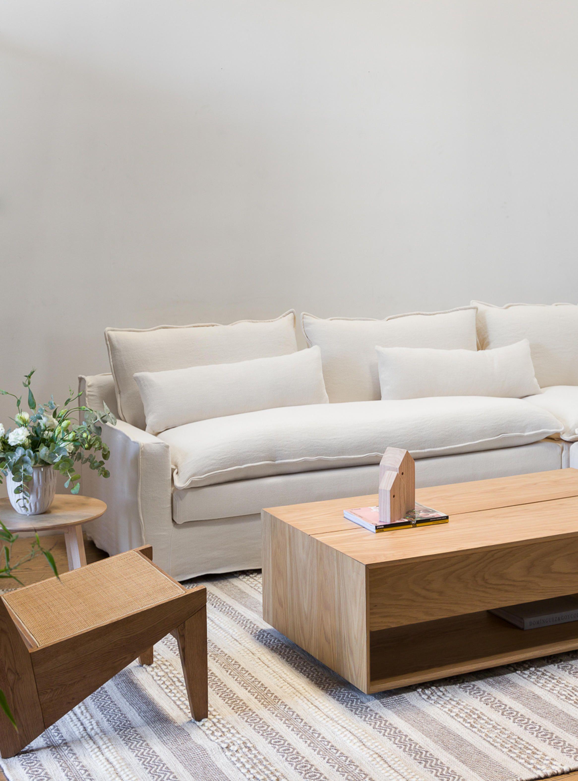 Sofa seccional Angostura Lino Blanco-3